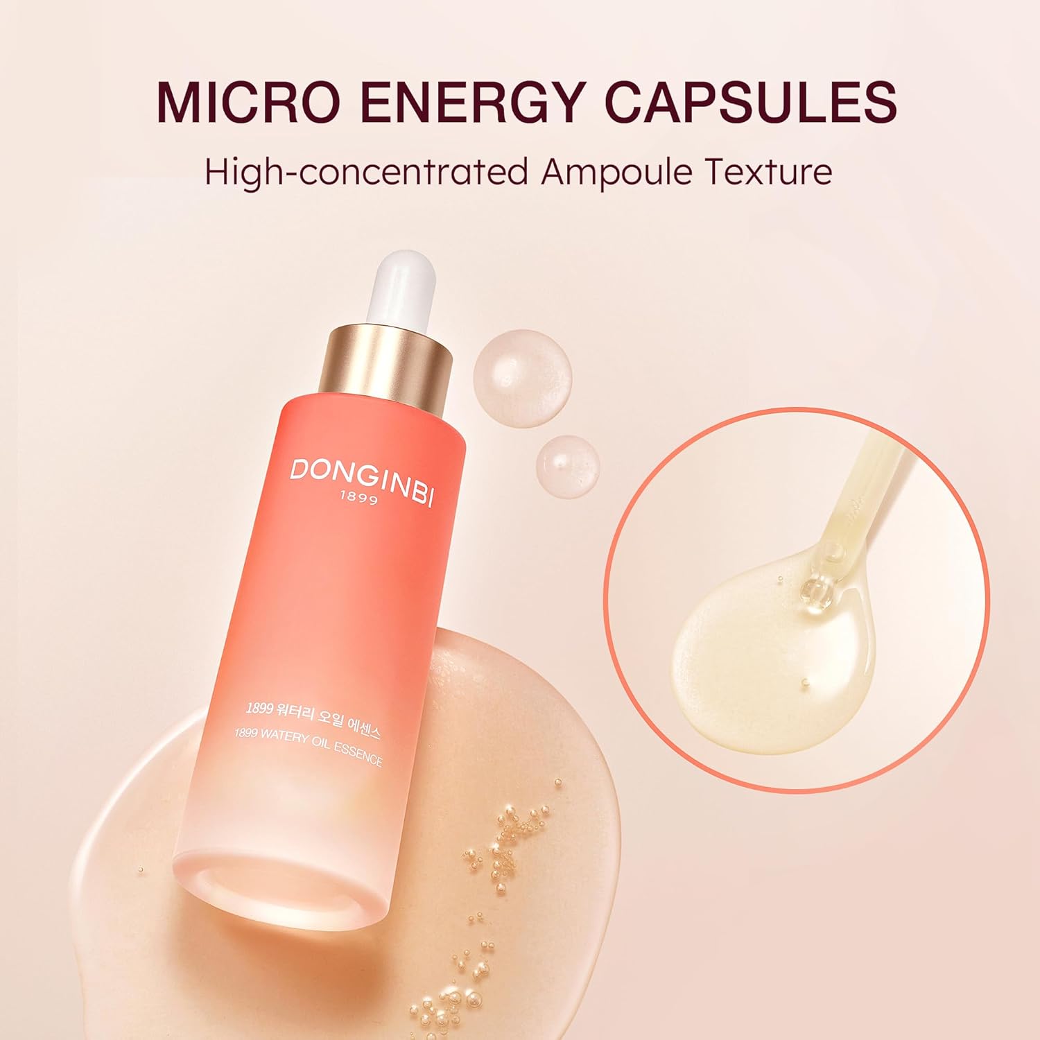 Donginbi Esencia de aceite acuoso de ginseng rojo 1899 (1.0 fl oz), esencia facial de absorción rápida para brillo de piel con aceite de ginseng rojo
