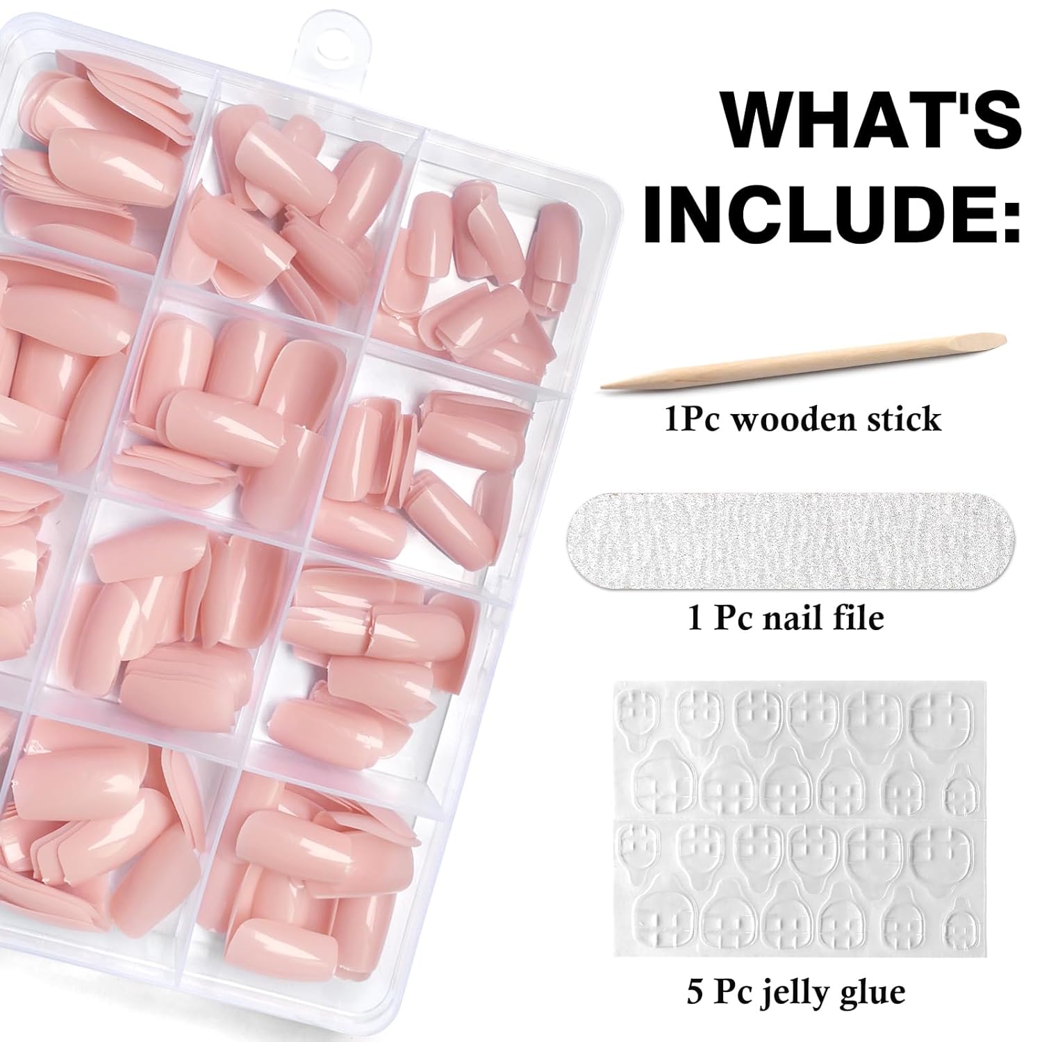 LoveOurHome 240 uñas postizas cuadradas medianas a presión, uñas postizas cuadradas a presión, uñas postizas de gel, uñas postizas de color, uñas