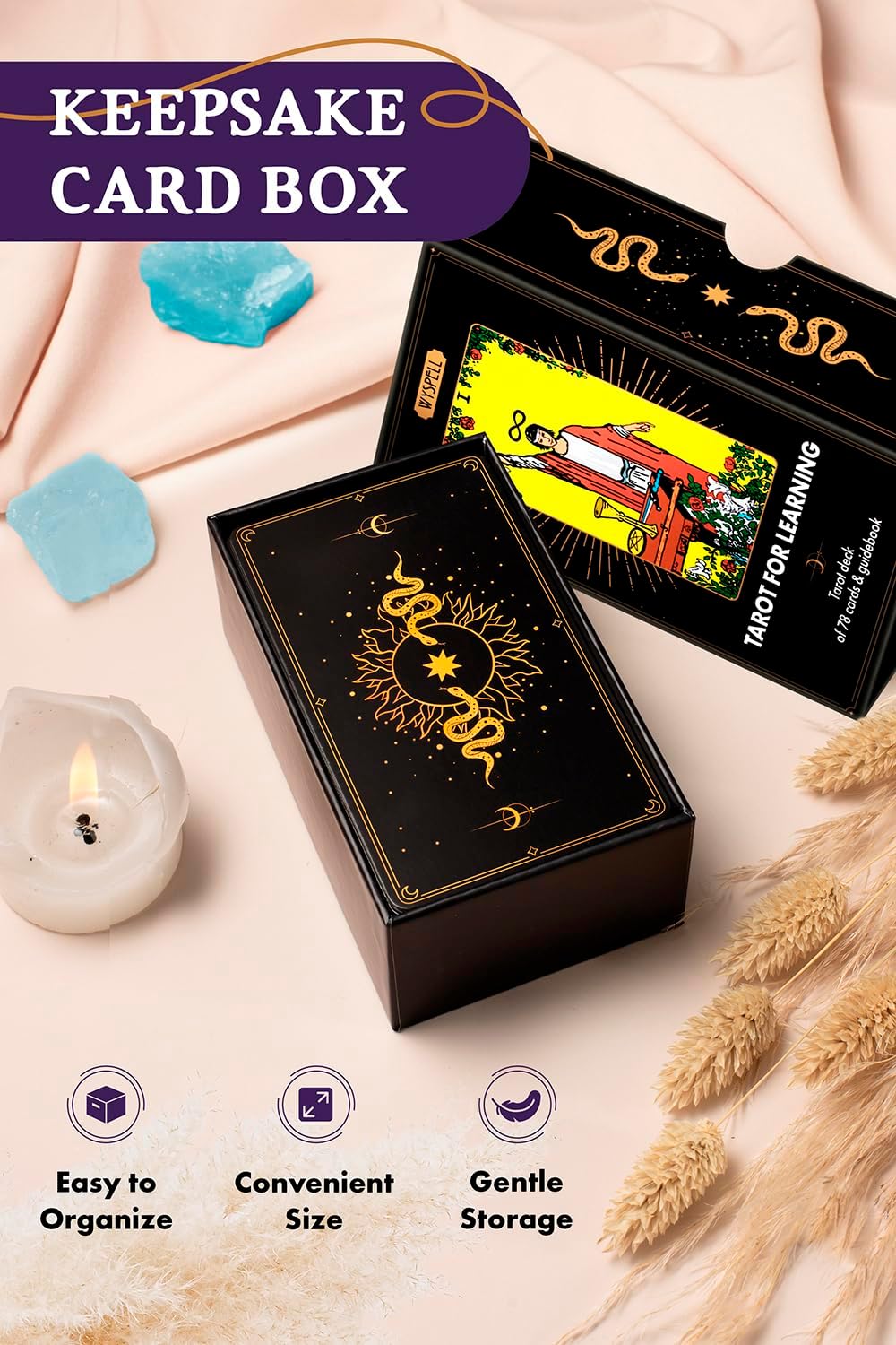 Wyspell Tarot para aprender – Cartas de tarot con significados en ellas – Baraja de tarot para principiantes con significados en ellos – Cartas de