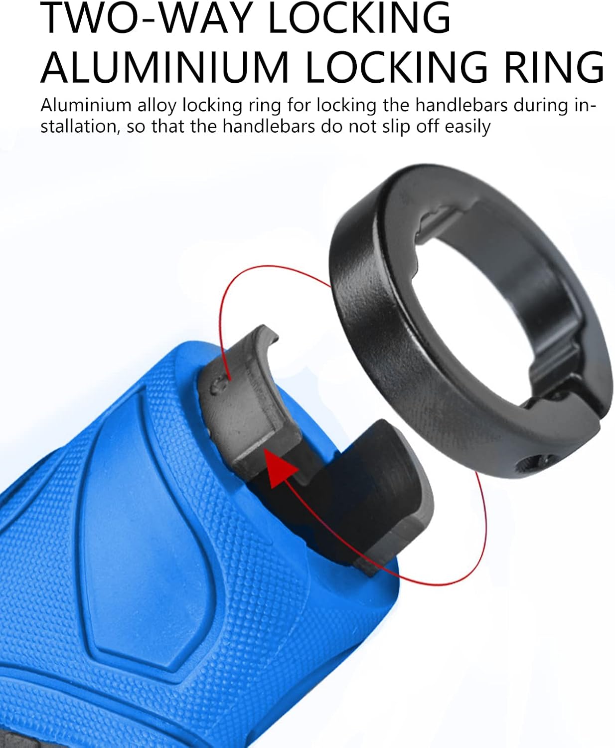 Empuñaduras de manillar de bicicleta, agarres de manillar de bicicleta de montaña, agarre de doble abrazadera de aluminio para MTB BMX extremos de
