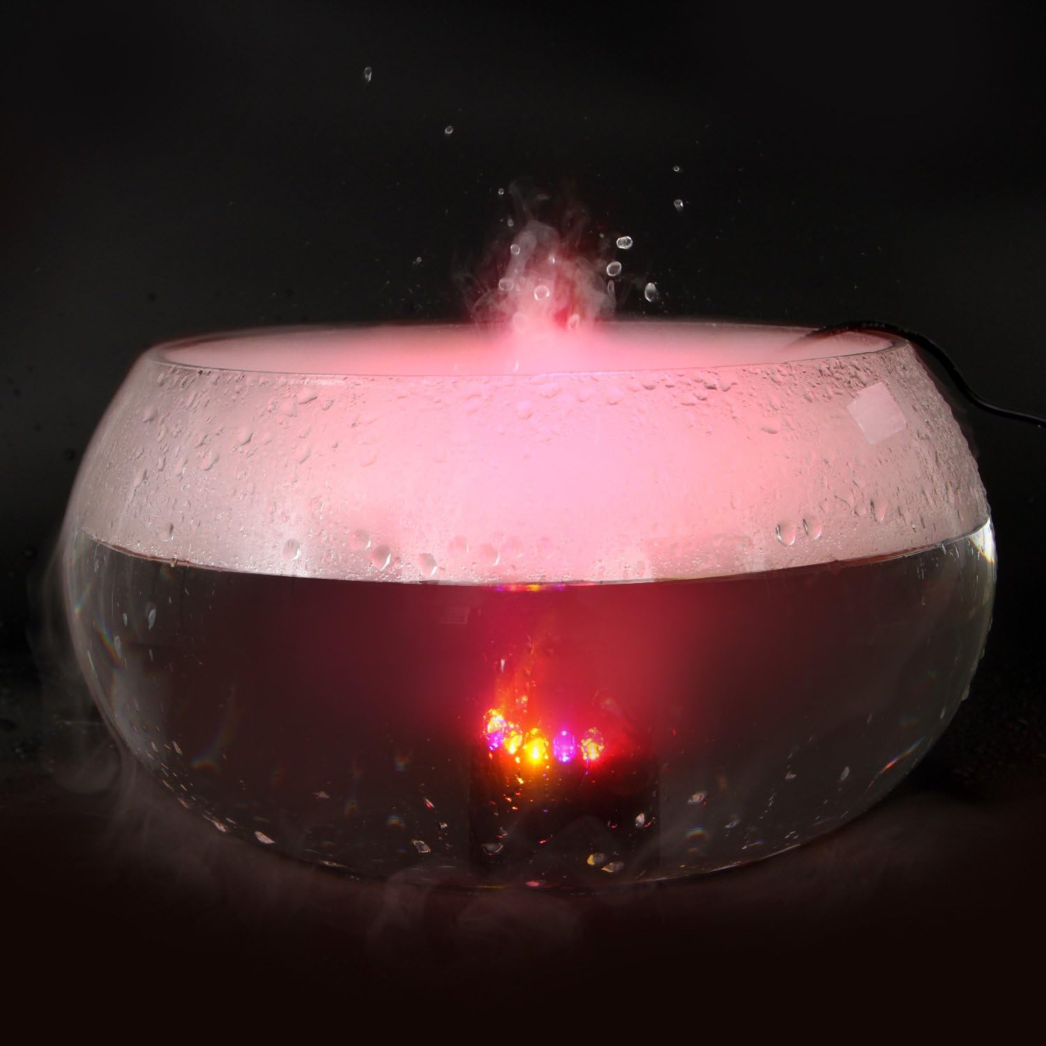 AGPtEK máquina de neblina para estanque de fuente de agua, atomizadora de niebla, humidificadora con 12cambios de color de luz LED para oficina,