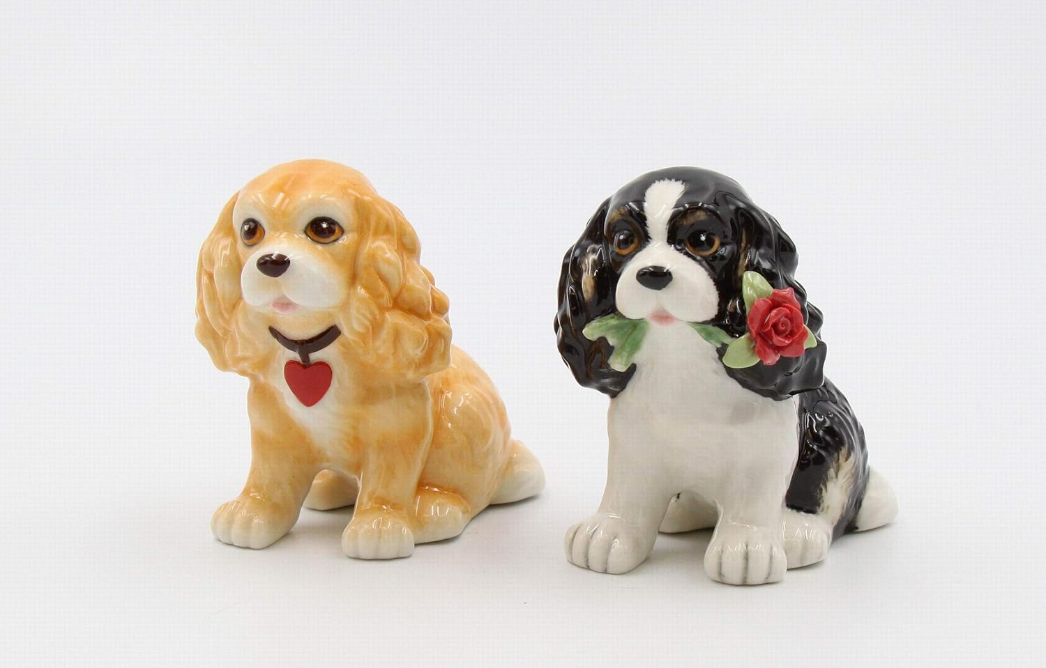 Juego de salero y pimentero de porcelana fina Cocker Spaniel Lovers Dog – Juego de salero y pimentero, 3-14 pulgadas de largo