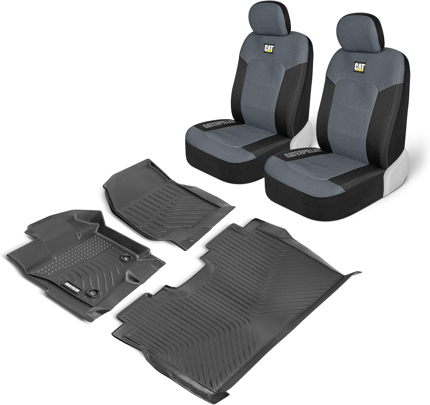 Cat 3D MeshFlex – Alfombrillas y fundas de asiento personalizadas para Ford F-150 SuperCrew 2015-2023, 2 cojines de asiento transpirables y 3 forros