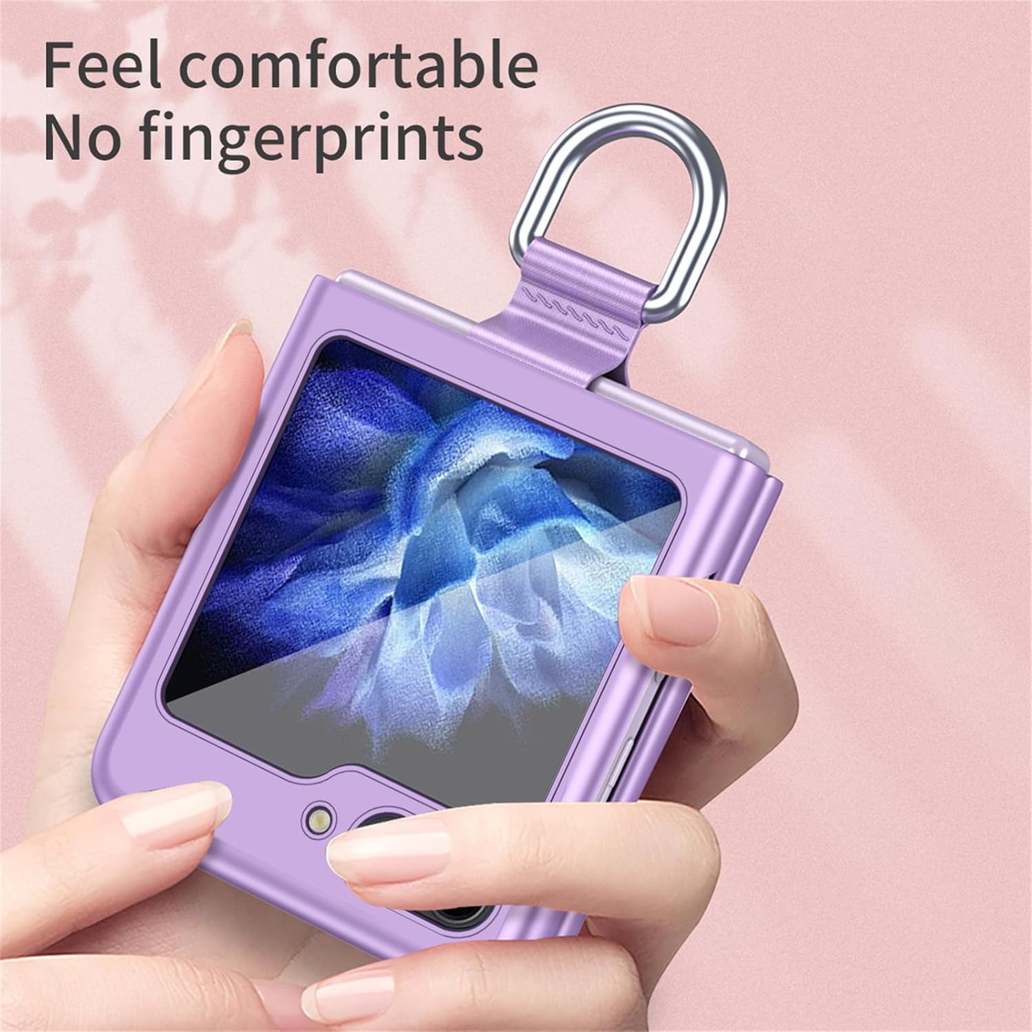 Funda compatible con Samsung Galaxy Z Flip 5 5G con anillo, a prueba de golpes, funda protectora para Samsung Galaxy Z Flip5 5G QHZH, color negro
