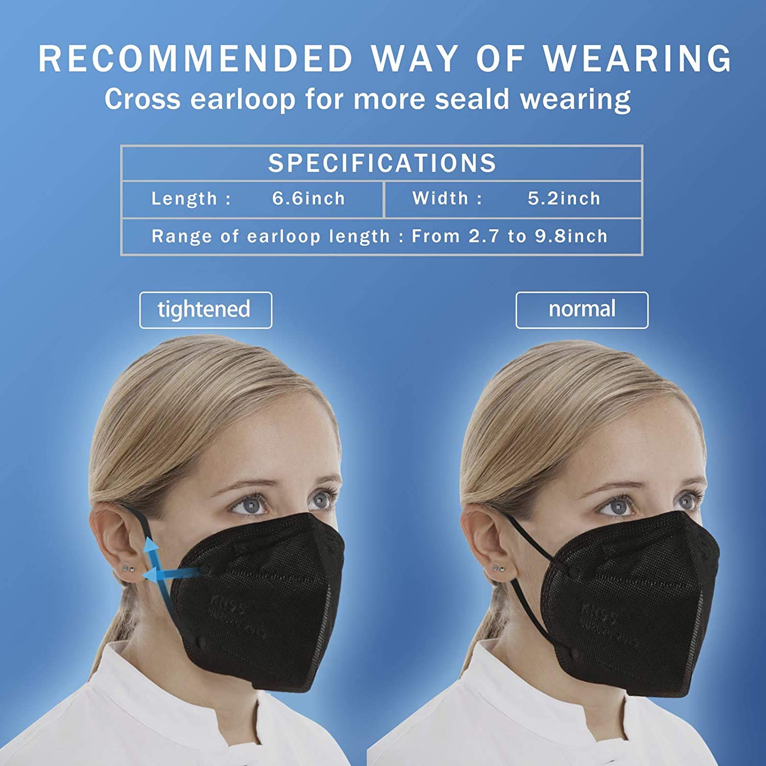 Hotodeal KN95 – Mascarilla facial de 40 unidades, negro KN95, máscara antipolvo de 5 capas, para hombres, mujeres, trabajadores de la saludesenciales