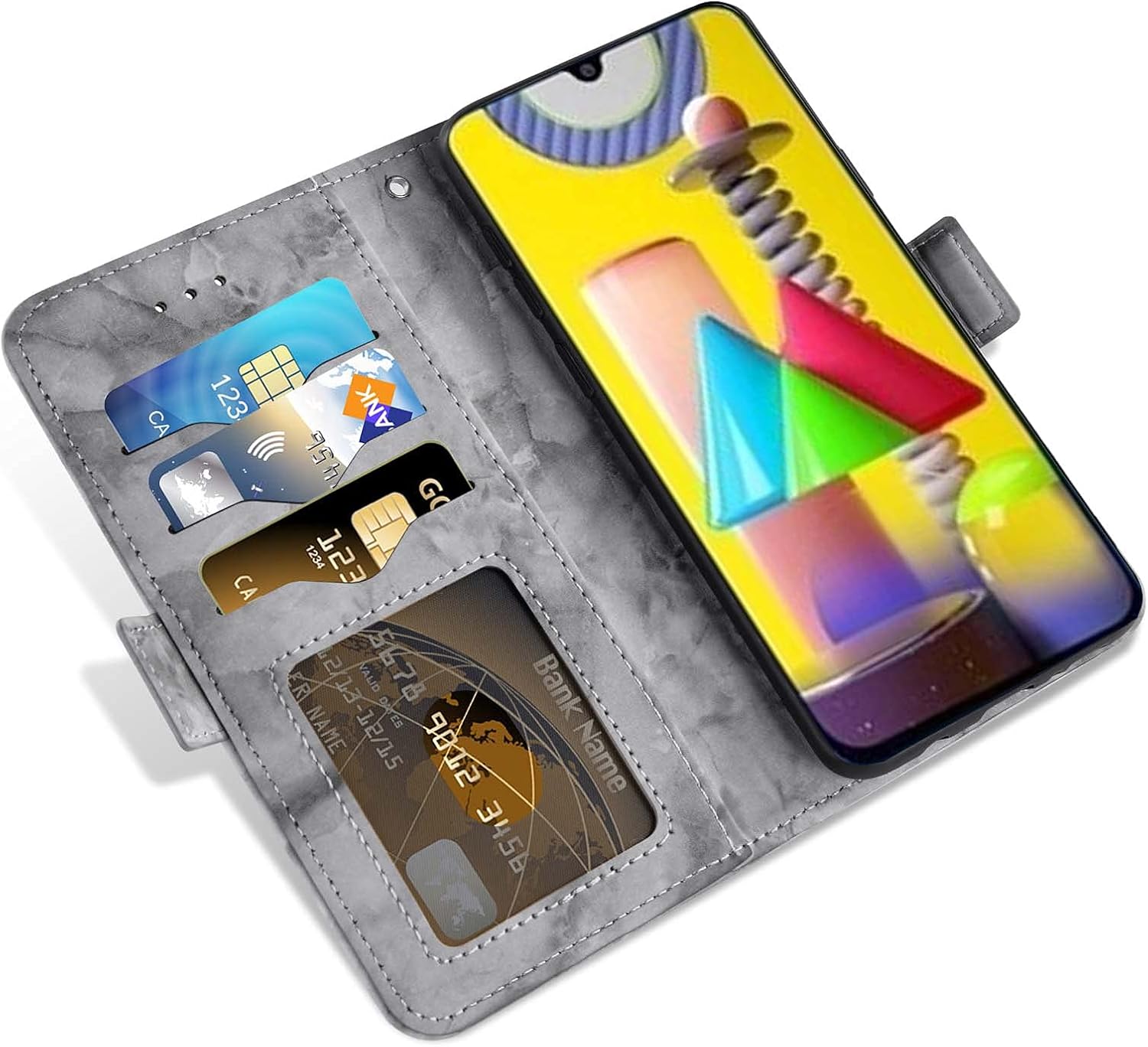 Asuwish Funda compatible con Samsung Galaxy M31M21sF41 y protector de pantalla de vidrio templado, accesorios para celulares, soporte para tarjetas,