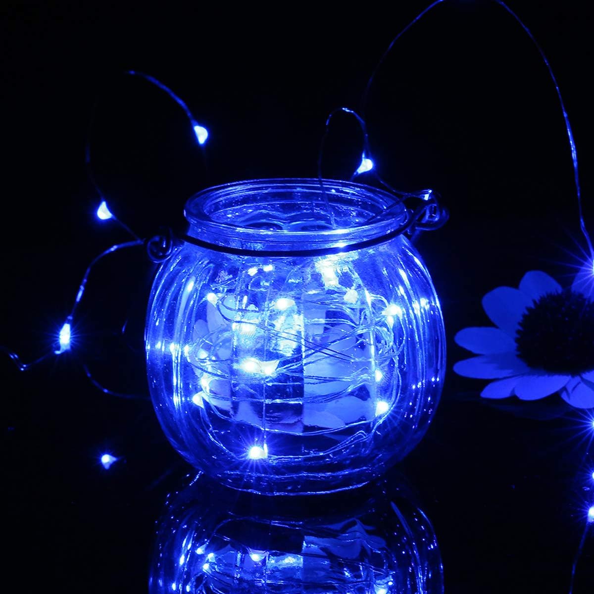 Guirnalda de luces de pilas, 1 paquete de cadena de luces LED que funcionan con 3 pilas AAA, de alambre de cobre, luces para decoración de