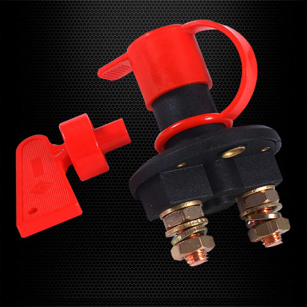 Ampper Kit de interruptor de desconexión de batería, interruptor de batería maestro de apagado de energía para automóviles marinos, barcos,