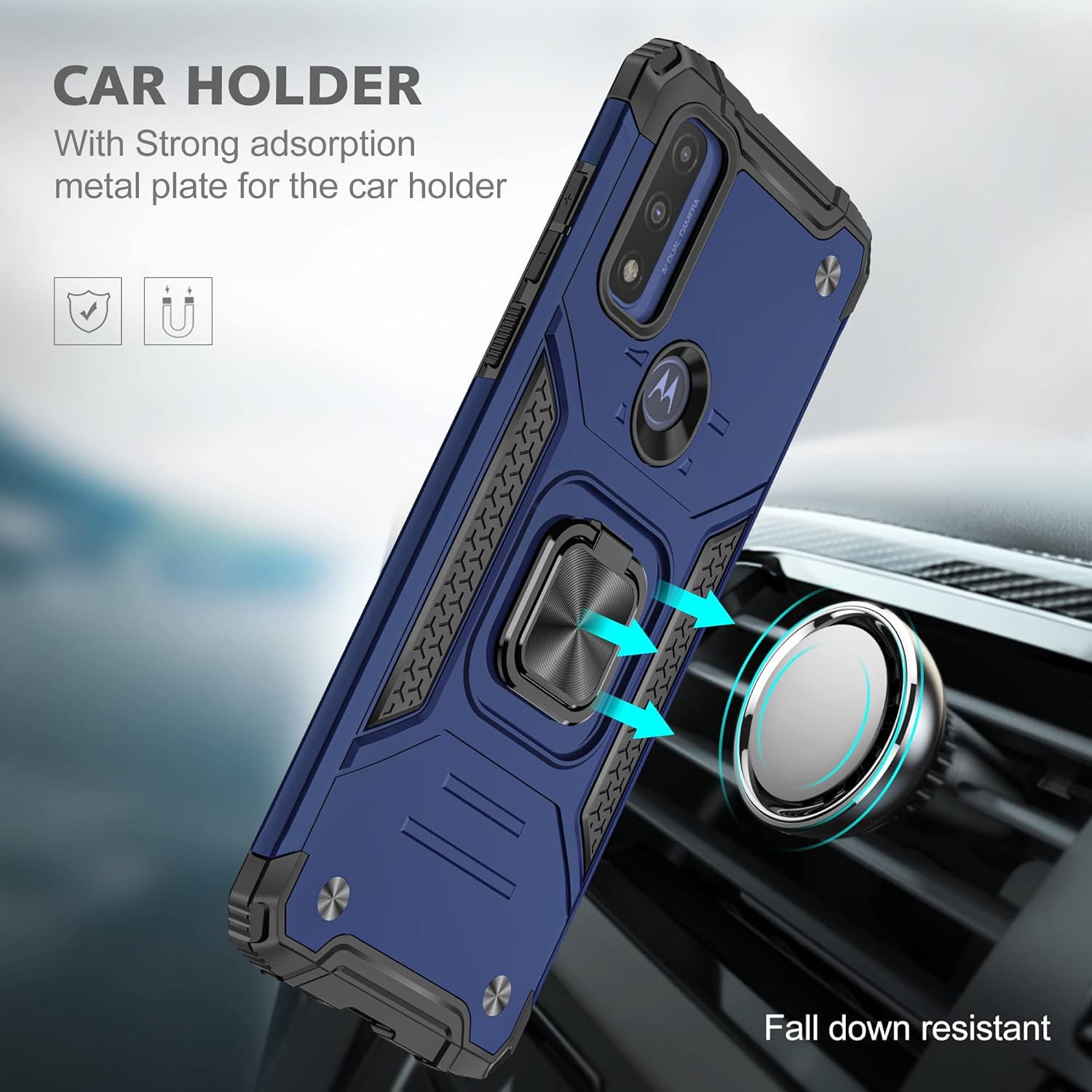 YmhxcY Funda para Moto G Pure, funda Moto G Power 2022, grado militar funda para teléfono con soporte de anillo para Moto G PureMoto G Power 2022-YY