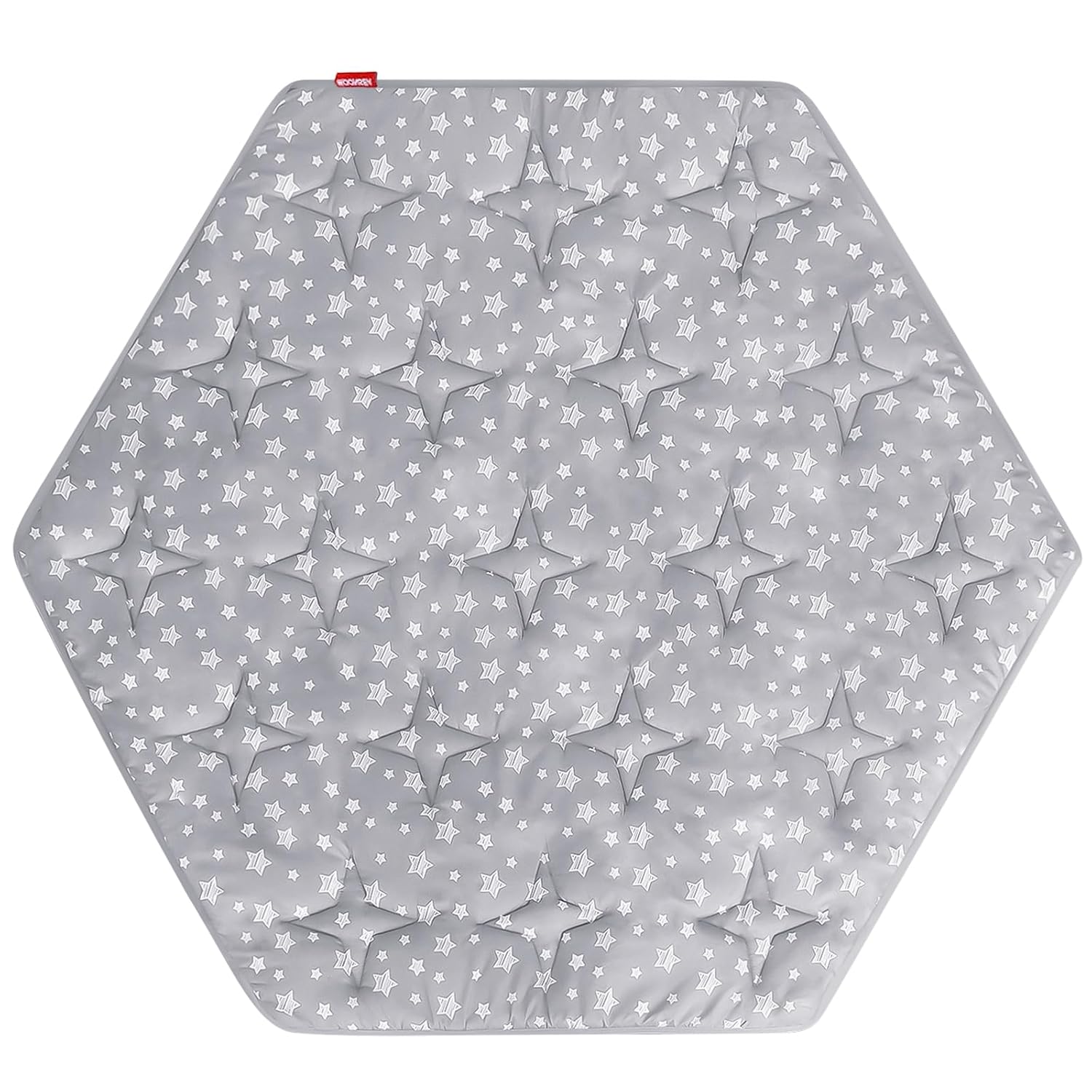 Tapete hexagonal compatible con corralito Bend River Baby Playpen, tapete hexagonal para corralito, antideslizante y acolchado, gris con estampado