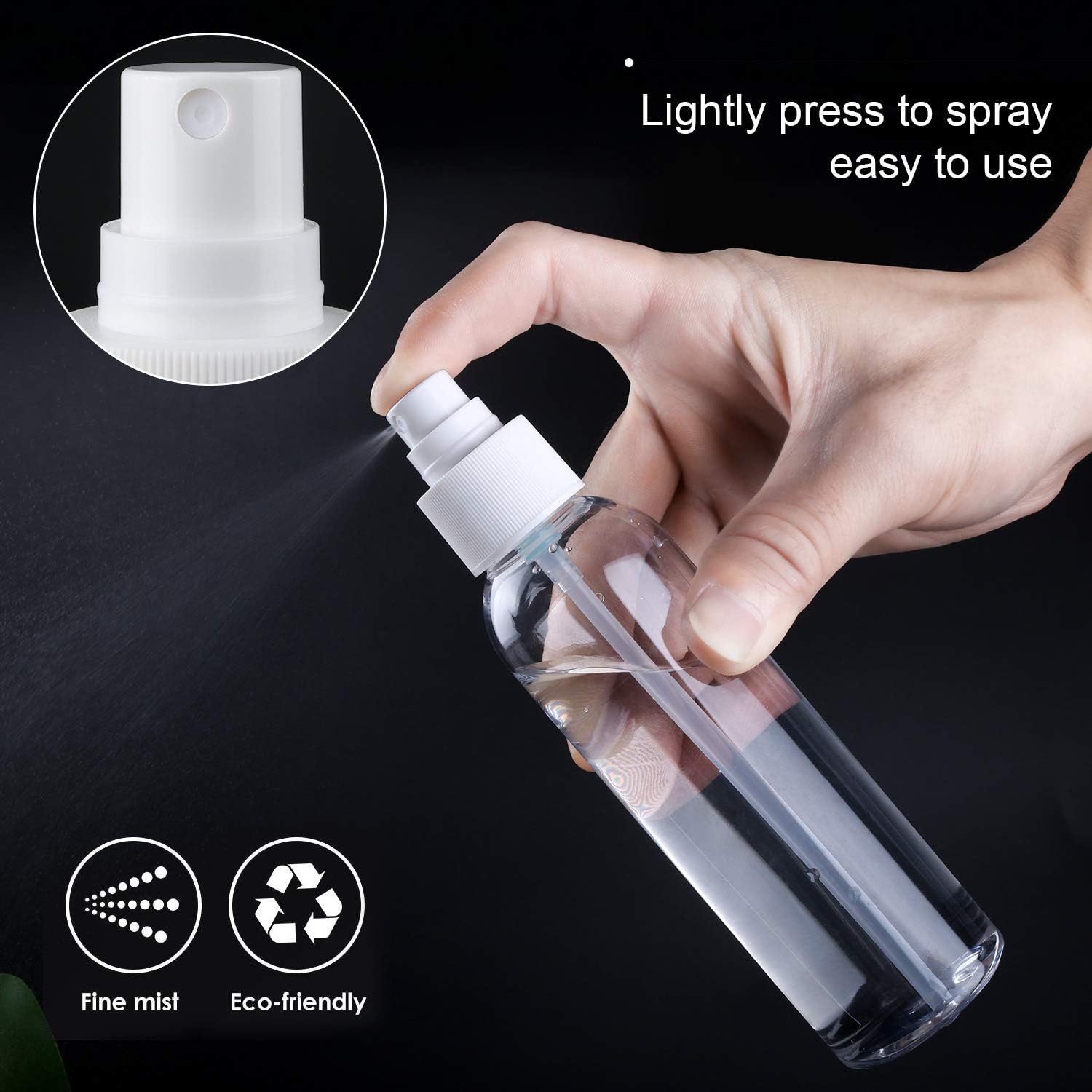 TRENDBOX Paquete de 6 botellas vacías de plástico transparente de niebla fina (paquete de 0.2  4.1 fl oz)