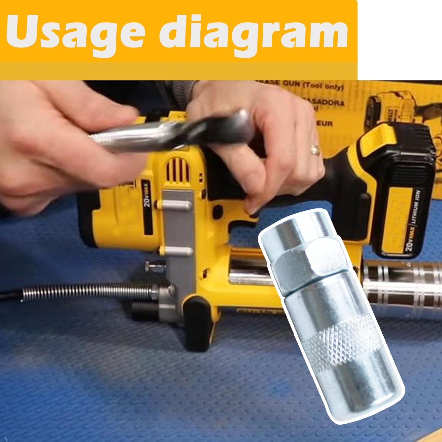 Repuesto para puntas de acoplador de pistola de grasa de alta presión Dewalt DCGG5701 con roscas NPT de 18″, se adapta a mangueras de grasa NPT