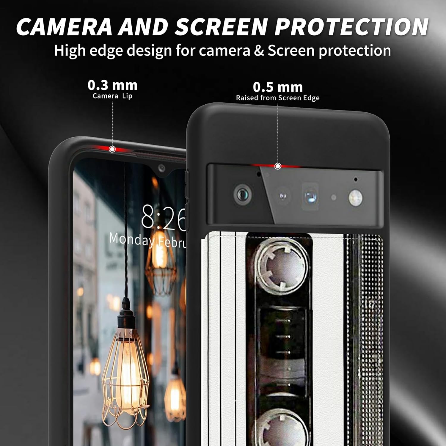 Funda para Google Pixel 6 Pro con ranura para tarjetero, funda de piel sintética, doble cierre magnético y cubierta duradera a prueba de golpes,