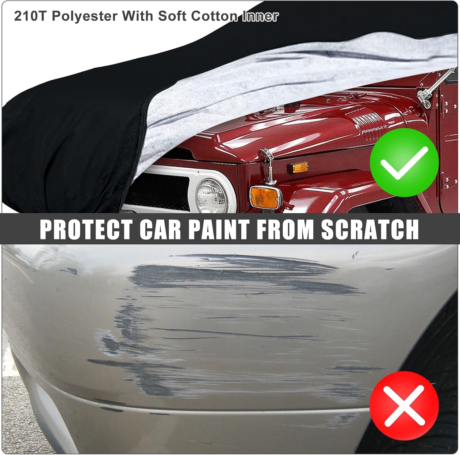Funda impermeable para automóvil de repuesto para Toyota Land Cruiser FJ404142 210T 1960-1984 para todo tipo de clima, con puerta de cremallera,