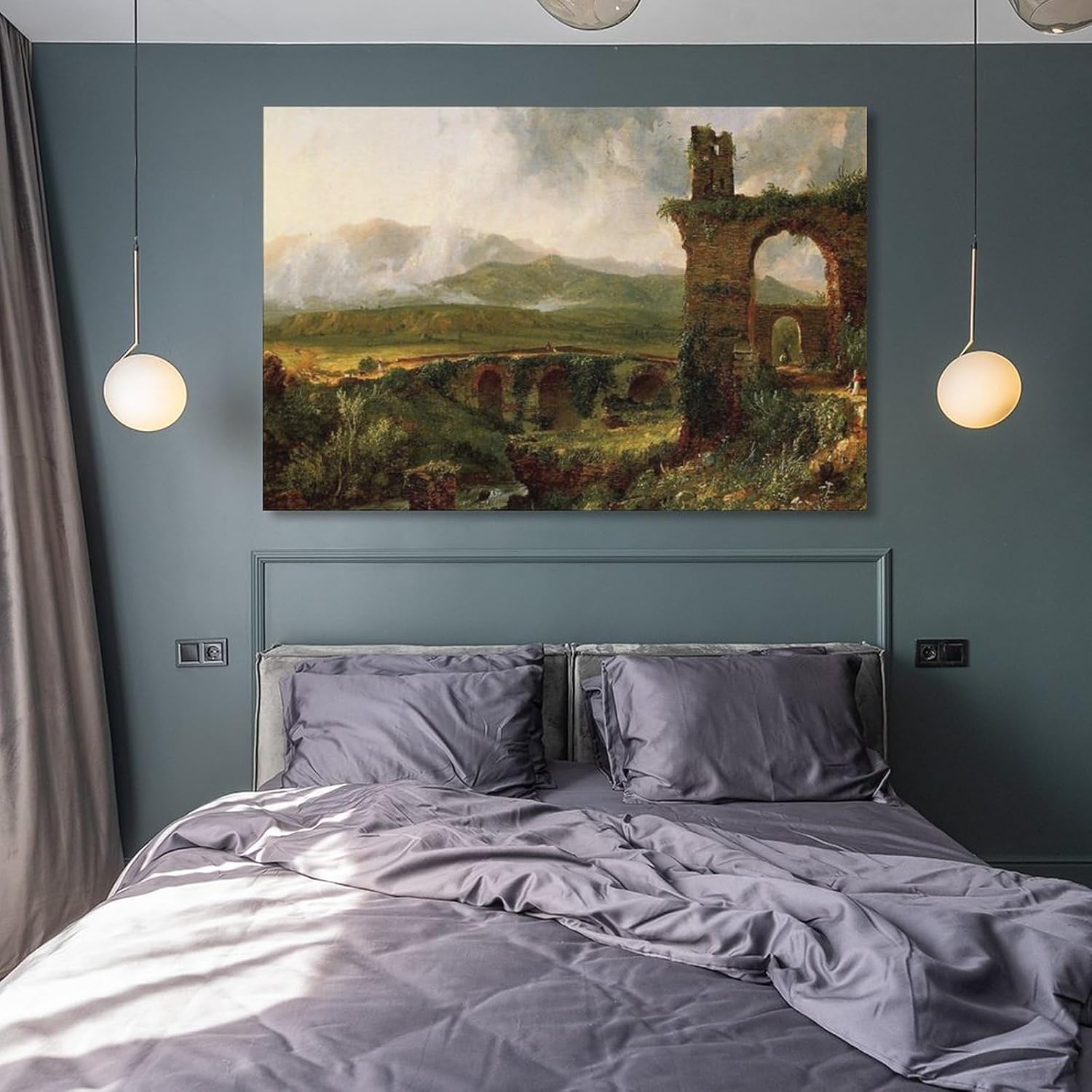 Painter Thomas Cole Painting Art Poster A View near Tivoli (Morning) Home Decor Poster Wall Art Hanging Picture Print Bedroom Decorative Painting