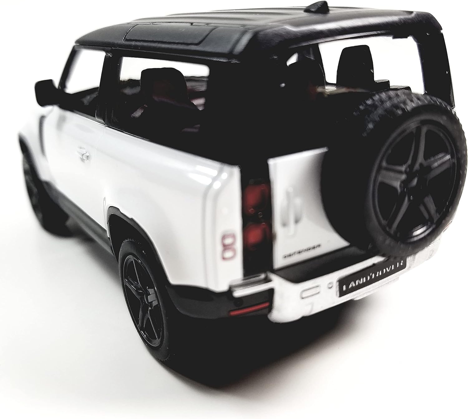 Kinsmart Land Rover Defender 90 Eggshell Blanco 136 Escala Diecast SUV PEQUEÑO