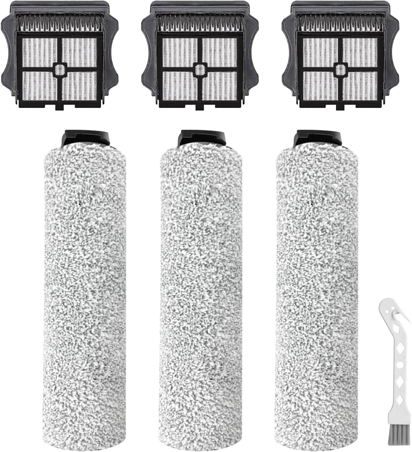 Kit de rodillos de cepillo y filtros de repuesto para aspiradora inalámbrica en seco y húmedo Tineco iFloor 3 e iFloor One S3, los accesorios