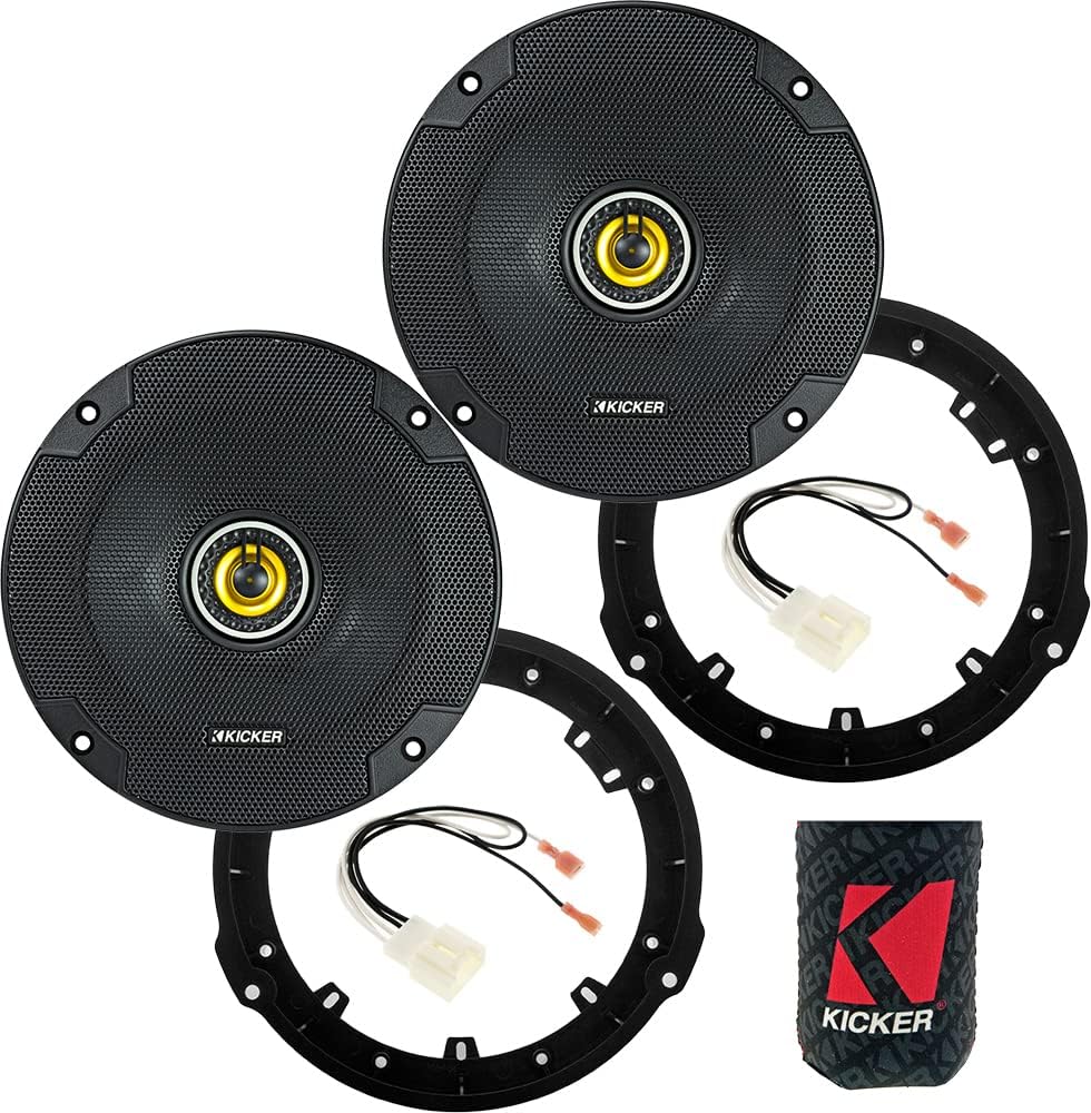 KICKER Altavoces de 6.5 pulgadas para Ford F-150 Kit de actualización 2015-2022 – Par de altavoces de la serie CS con adaptadores y arnés, coaxial 6