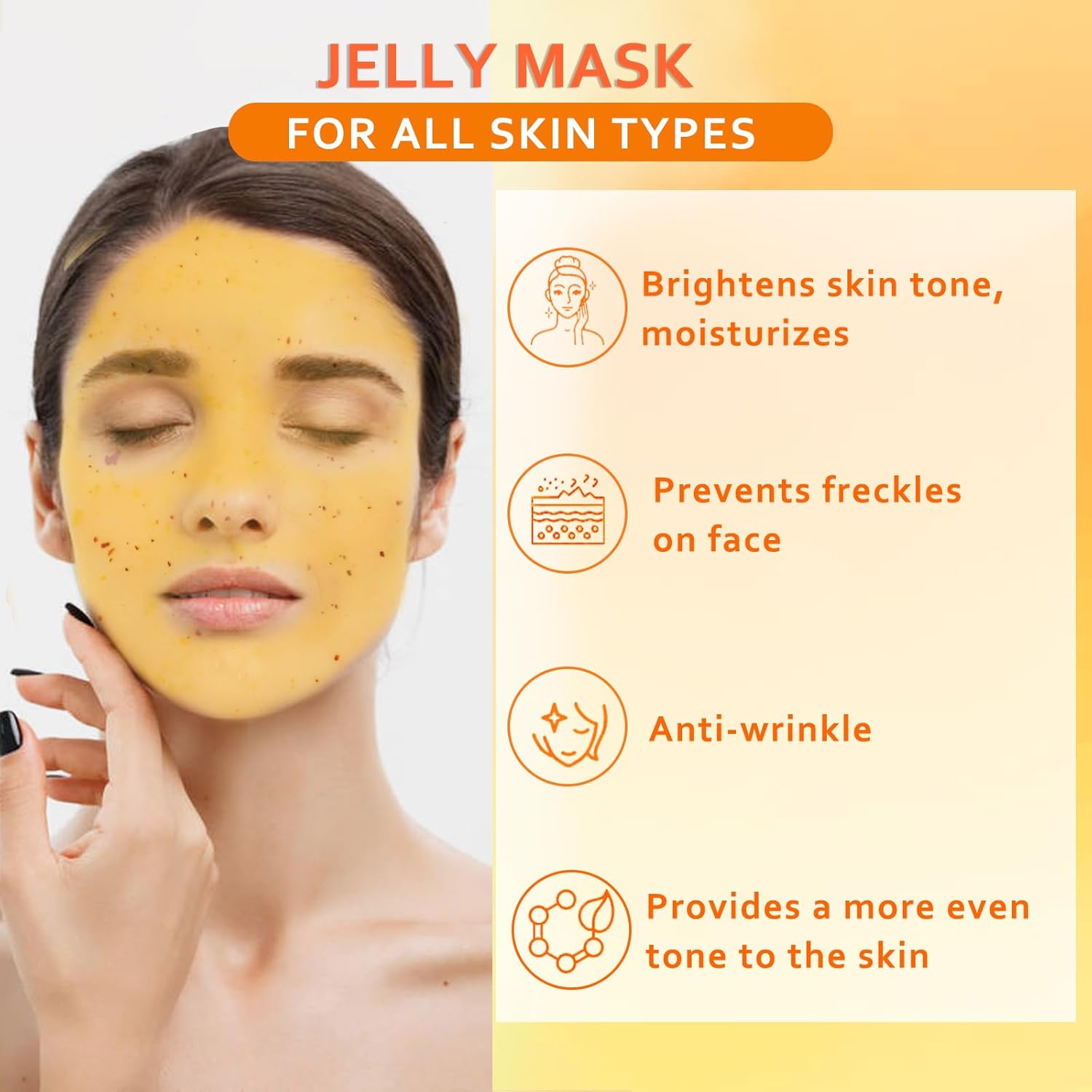 Máscara de gelatina en polvo para faciales, mascarilla facial de gelatina de vitaminas C, mascarilla profesional para luchar contra las líneas