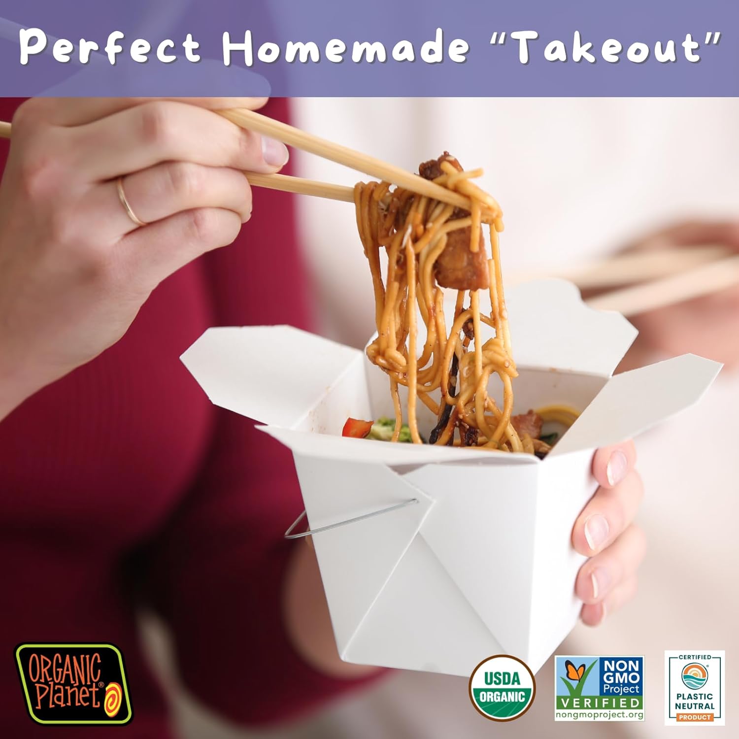 Organic Planet Fideos Lomein de trigo integral, sin OMG, orgánicos, veganos, asiáticos, 8 onzas (paquete de 1)