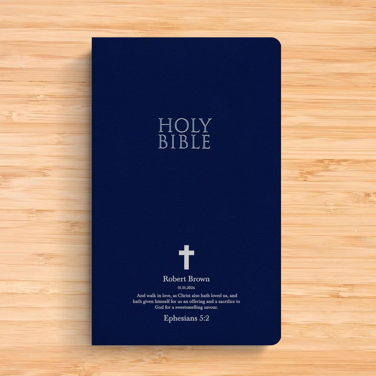 Biblia NIV personalizada Nueva versión internacional Biblia de piel sintética Biblia económica con nombre personalizado hasta 3 filas de texto con