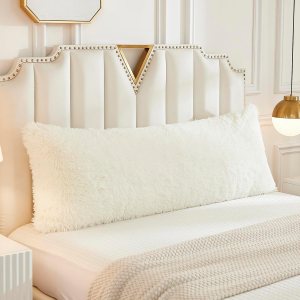 WERDIM Funda de almohada de pelo sintético lanudo y esponjoso de 21 x 54 pulgadas, fundas de almohada de terciopelo con cierre de botón, funda de WERDIM Funda de almohada de pelo sintético lanudo y esponjoso de 21 x 54 pulgadas, fundas de almohada de terciopelo con cierre de botón, funda de