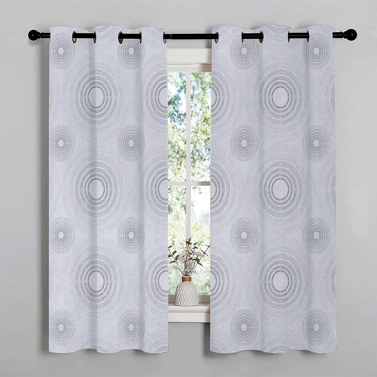 YANFENQI Cortinas para Habitacion Cortinas para Habitacion – Cortinas cortas con ojales grises, cortina de despensa de 63 pulgadas de ancho por 63