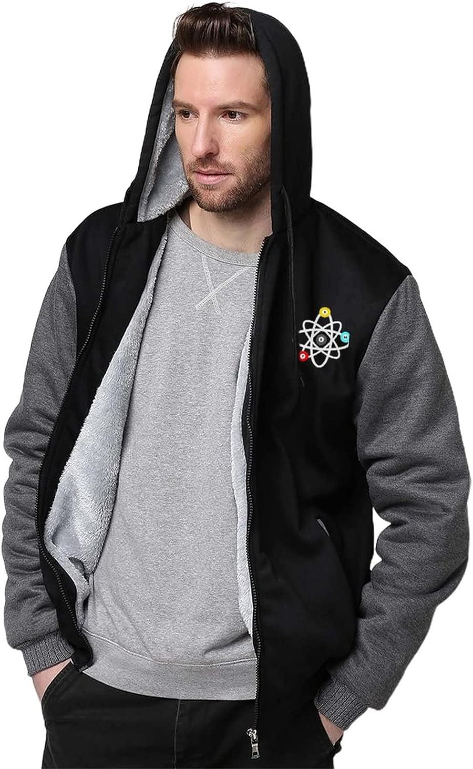 Funny Billiards Science Men’s Full Zip Hoodies Heavyweight Sweatshirt Fleece Warm Jacket