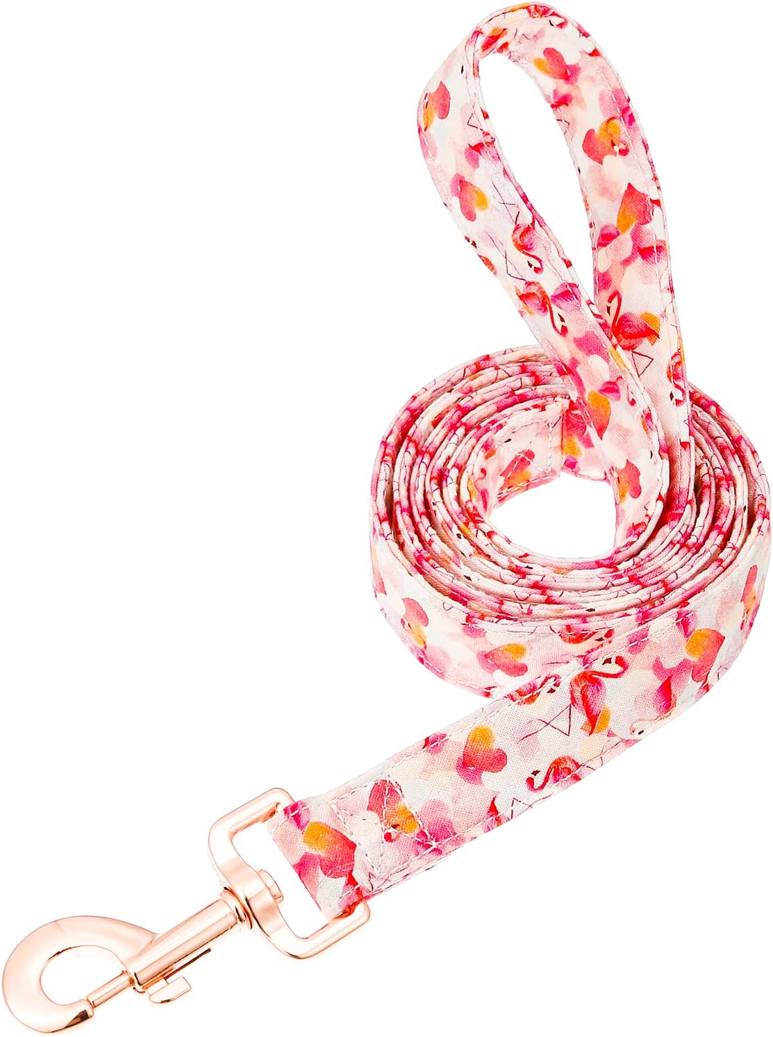Correa para perro con forma de corazón de flamenco rosa, elegante, segura, cómoda para perros pequeños, medianos y grandes, mascotas para caminar