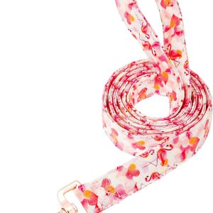 Correa para perro con forma de corazón de flamenco rosa, elegante, segura, cómoda para perros pequeños, medianos y grandes, mascotas para caminar Correa para perro con forma de corazón de flamenco rosa, elegante, segura, cómoda para perros pequeños, medianos y grandes, mascotas para caminar