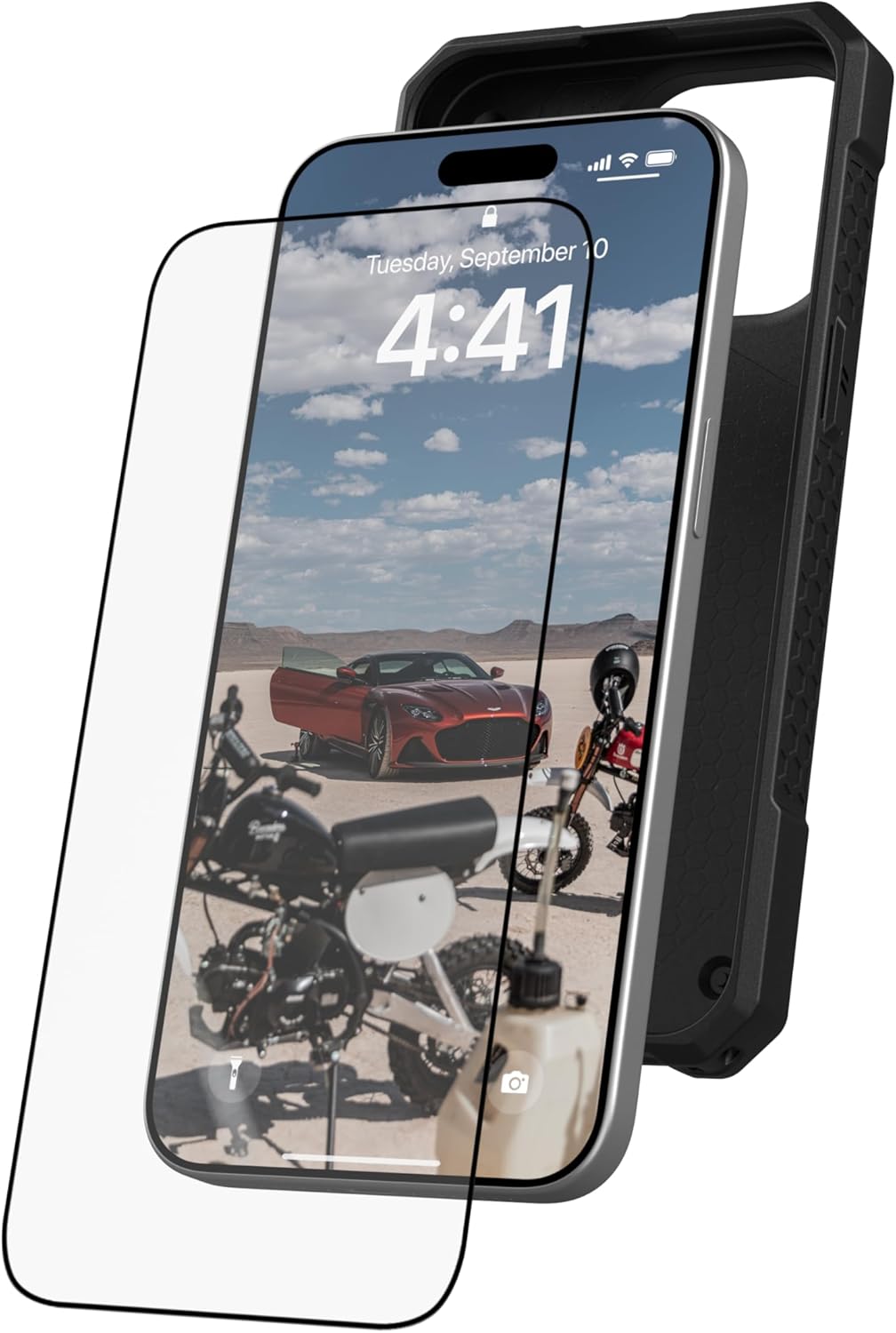 URBAN ARMOR GEAR UAG – Funda diseñada para iPhone 15 Pro Max de 6.7 pulgadas, Monarch Pro Kevlar plateado, compatible con MagSafe Bundle con