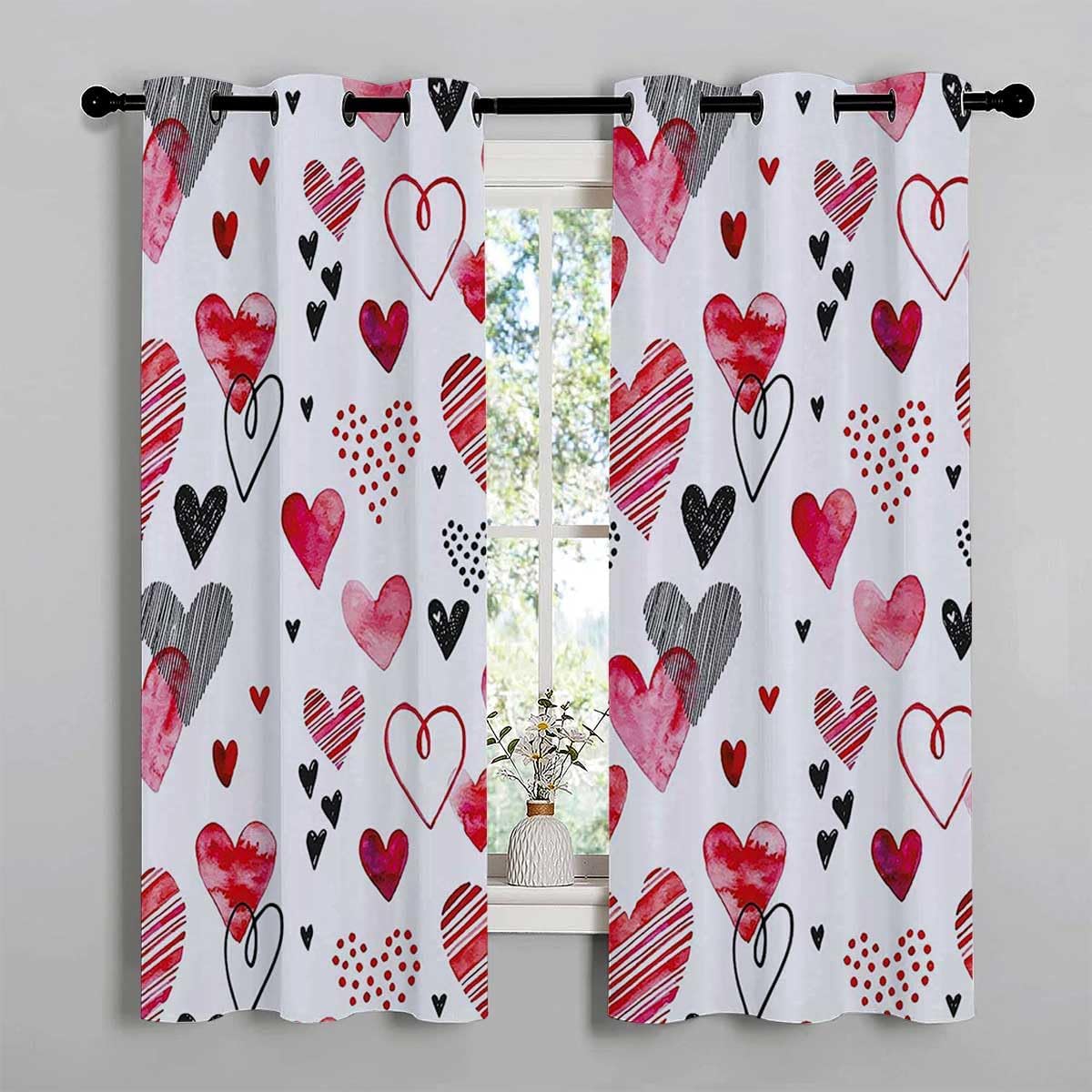 YANFENQI Cortina para Dividir Habitacion – Cortinas de puerta de San Valentín, tela acústica de 55 pulgadas de ancho por 45 pulgadas de largo, 2