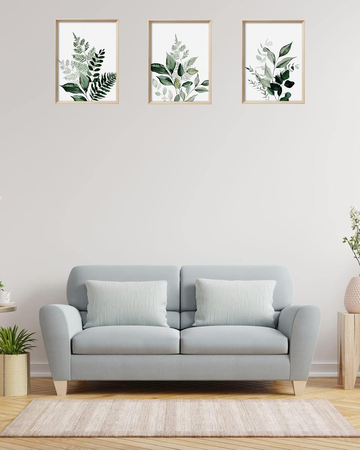UPWOIGH Arte de pared enmarcado verde (sin plexiglá), lienzo de hojas de olivo, arte de pared de 16 x 12 pulgadas, madera botánica, bohemio, salvia,