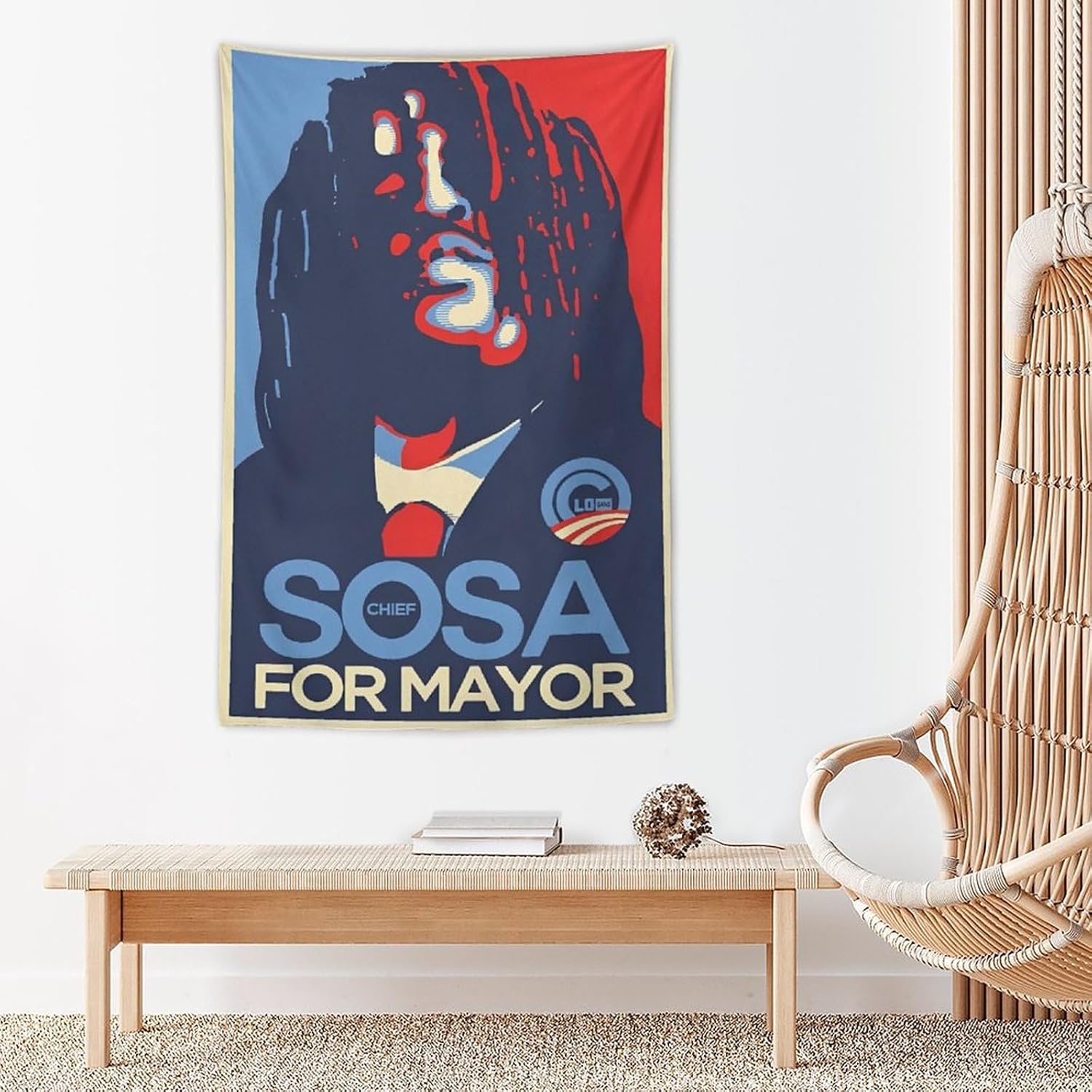 NOsawa Tapiz de rapero cantante para dormitorio, jefe, decoración del hogar, álbum de pared, divertido póster colgante con imagen, impresión de sala