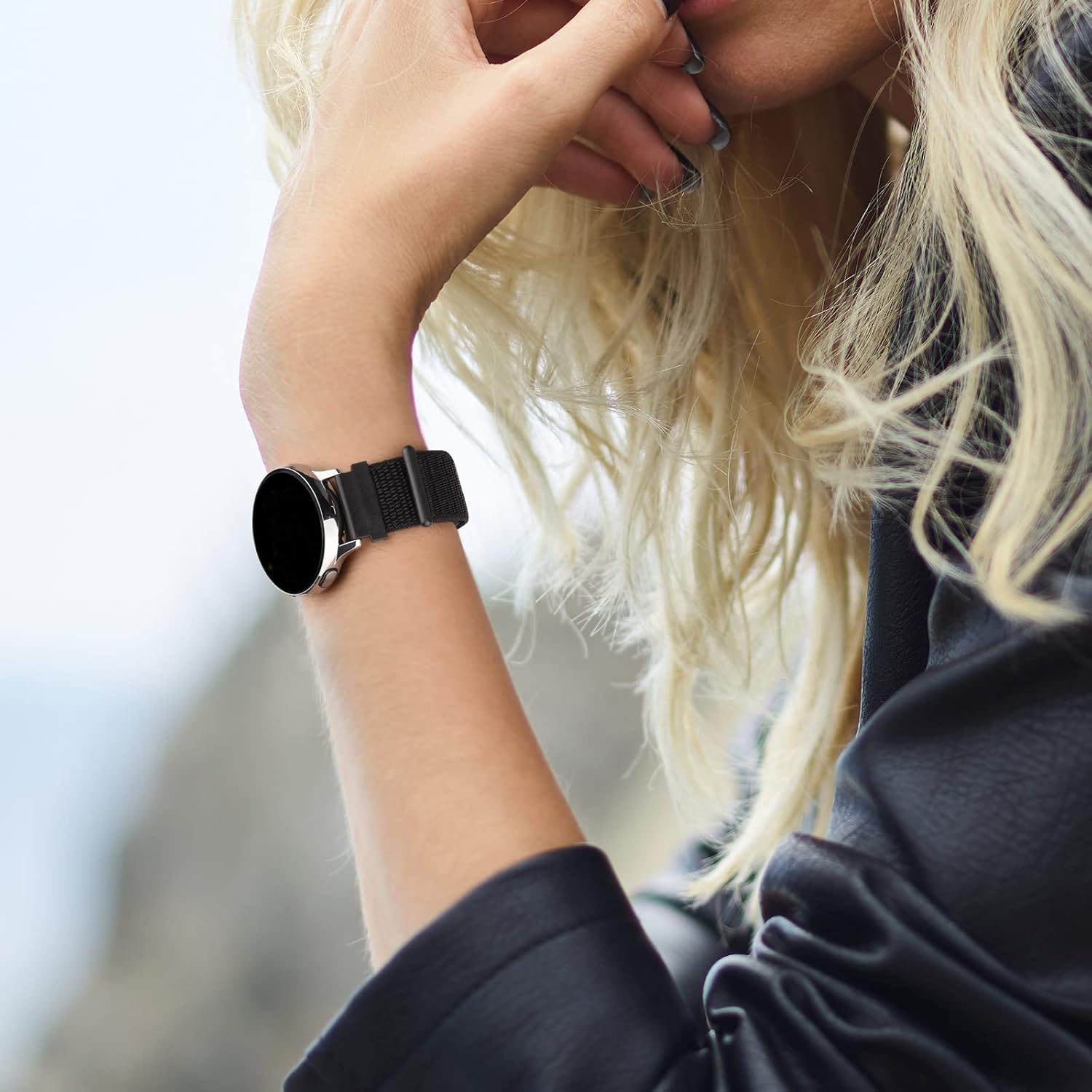 Paquete de 2 correas para Garmin Venu  Venu 2 Plus  Venu Sq Watch Band para mujeres y hombres, correa de repuesto ajustable de nailon suave para