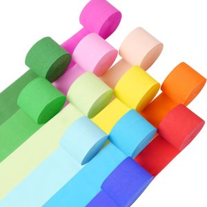 12 rollos de serpentinas de papel crepé, 12 colores arcoíris para decoración de cumpleaños, bodas, baby shower, fiesta forestal, fiesta temática 12 rollos de serpentinas de papel crepé, 12 colores arcoíris para decoración de cumpleaños, bodas, baby shower, fiesta forestal, fiesta temática