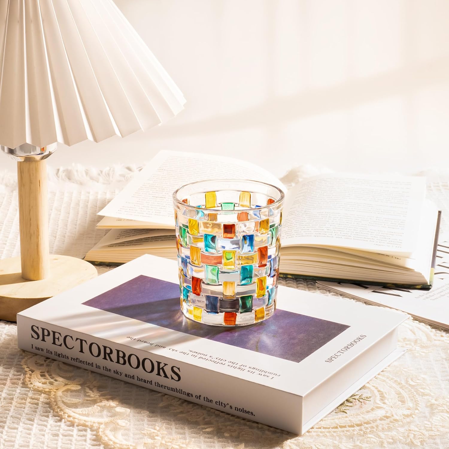 Toptime Portavelas Tealight, portavelas votivas de vidrieras con patrón tejido, romántico, mosaico, para centros de mesa, Navidad, fiesta de