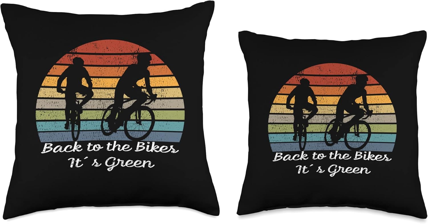 Schütze Die Umwelt Fahr Rad Grün & Klimaneutral Environmentally Cycling and wirtesel Climate Friendly Throw Pillow, 18×18, Multicolor