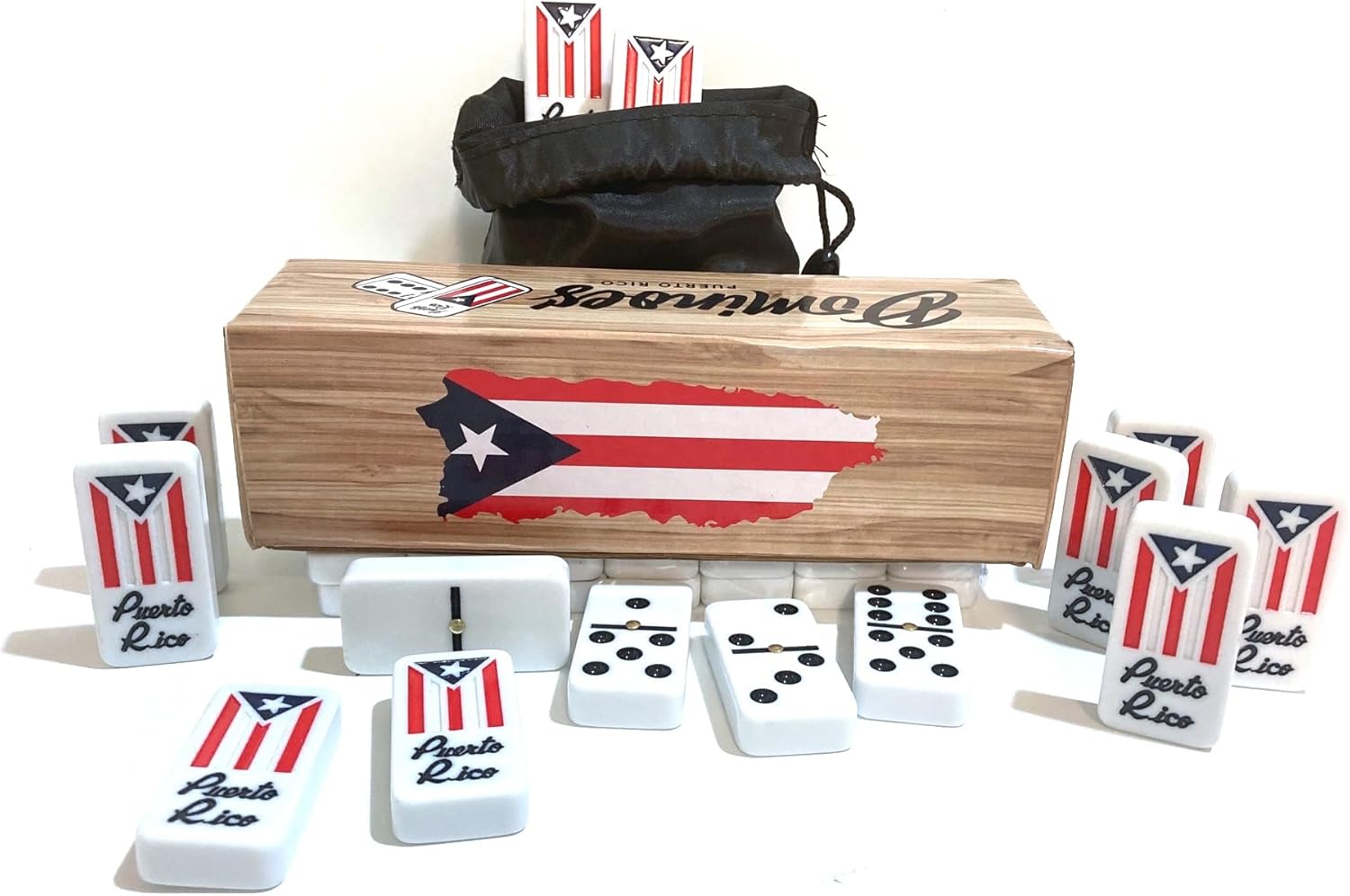 Juego de dominó doble seis de Puerto Rico, calidad premium, patrimonio cultural, 28 azulejos, sin caja, viene con bolsa de viaje, juego de dominó de