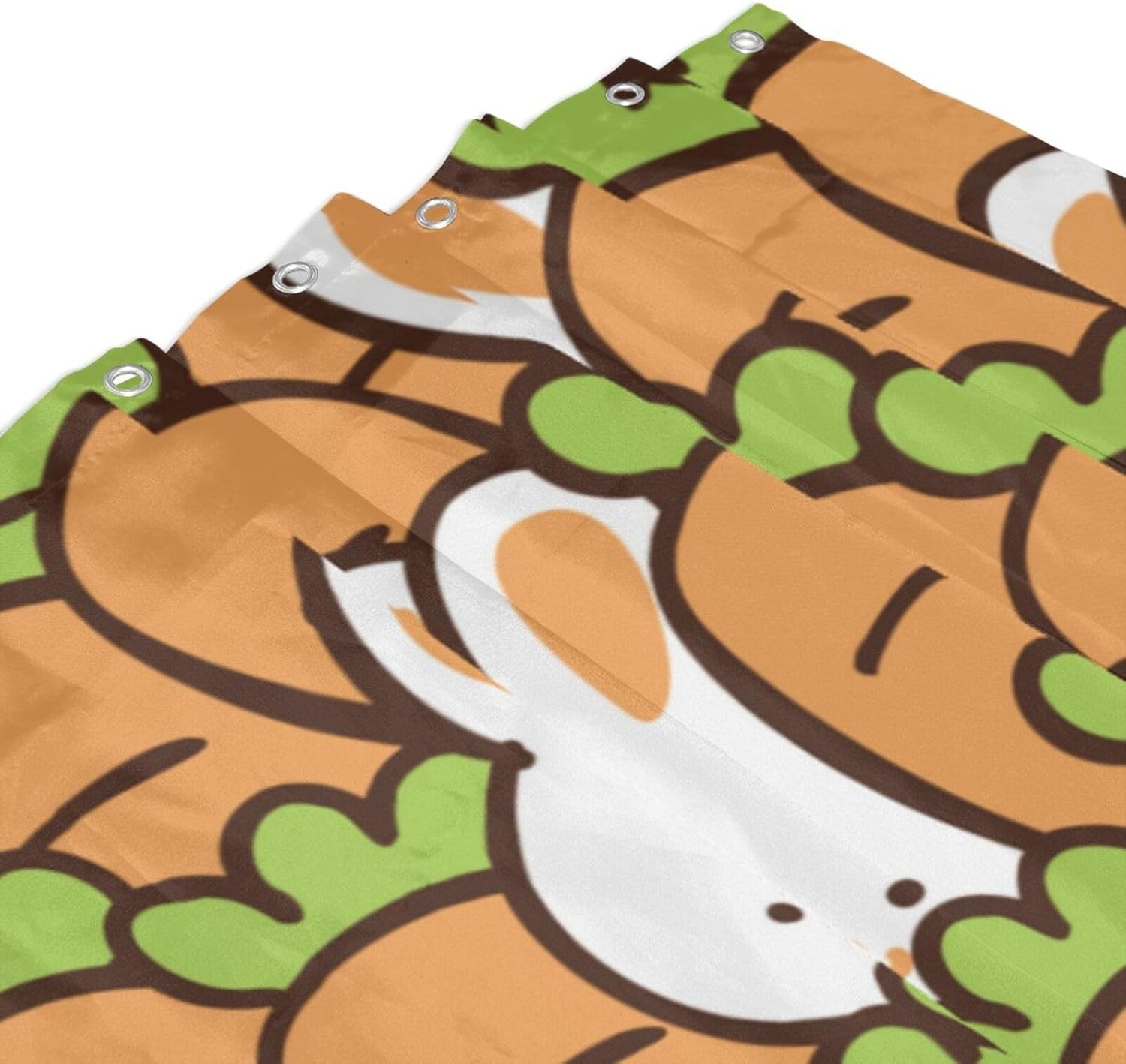 Cartoon Rabbit Carrot Plastic Shower Curtain Liner 60x72in Extra Long Shower Curtains for Bathroom Clearance Set with Hooks Cortinas De BañO,