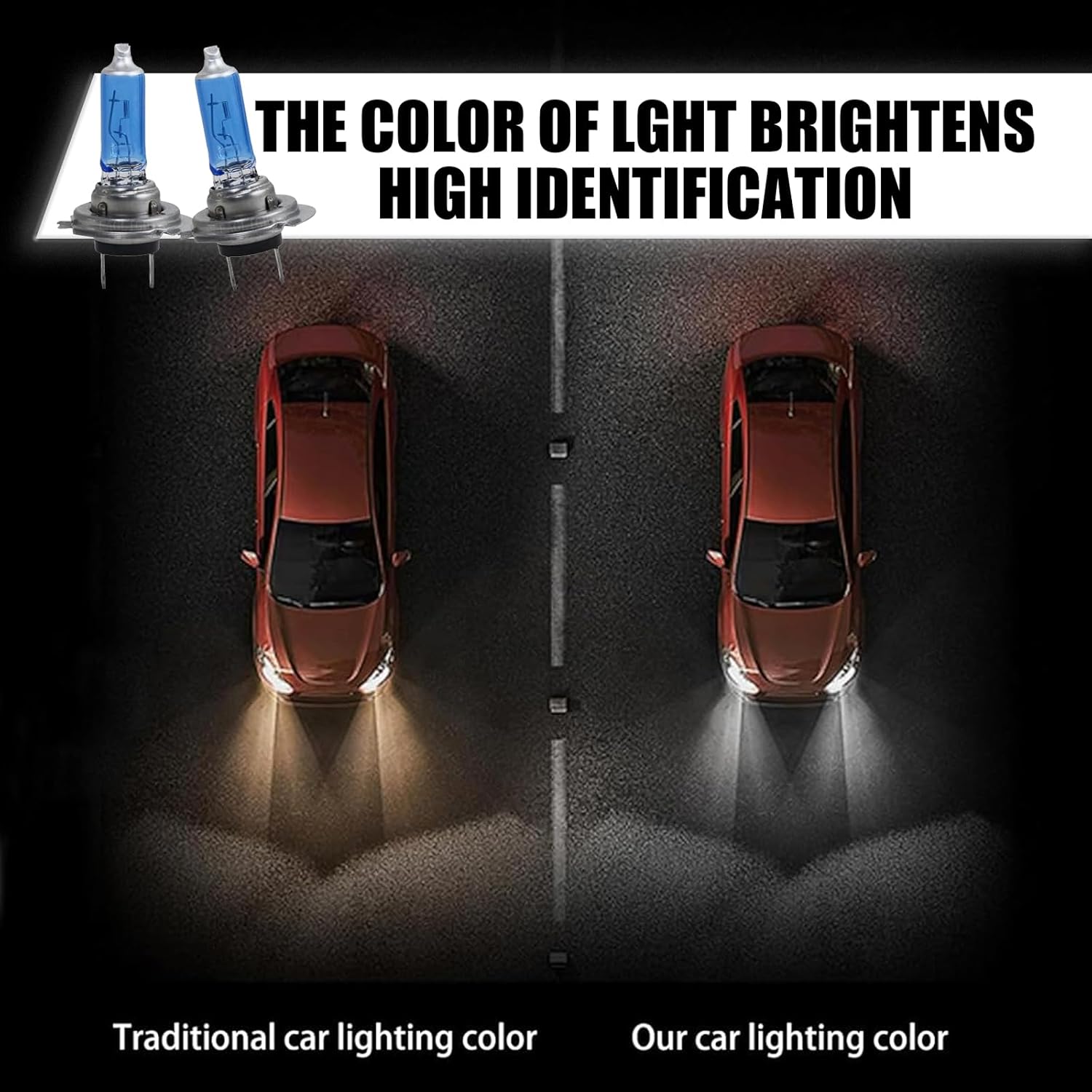 Jewkot Pack-2 Luces halógenas para automóvil, bombillas superbrillantes, luces antiniebla delanteras, luces de haz altobajo, repuesto de bombilla,