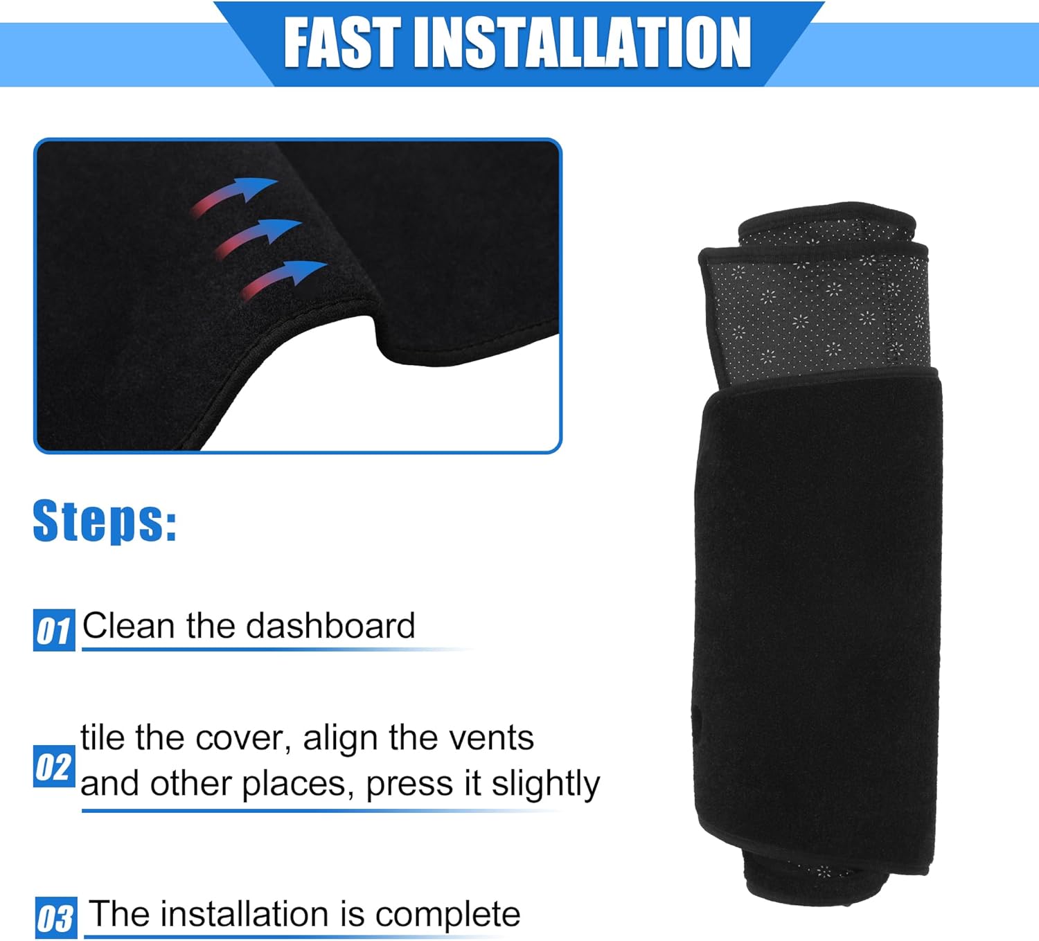 VekAuto Funda protectora de poliéster para salpicadero de automóvil, compatible con Nissan March 2010-2015, protector de poliéster negro para