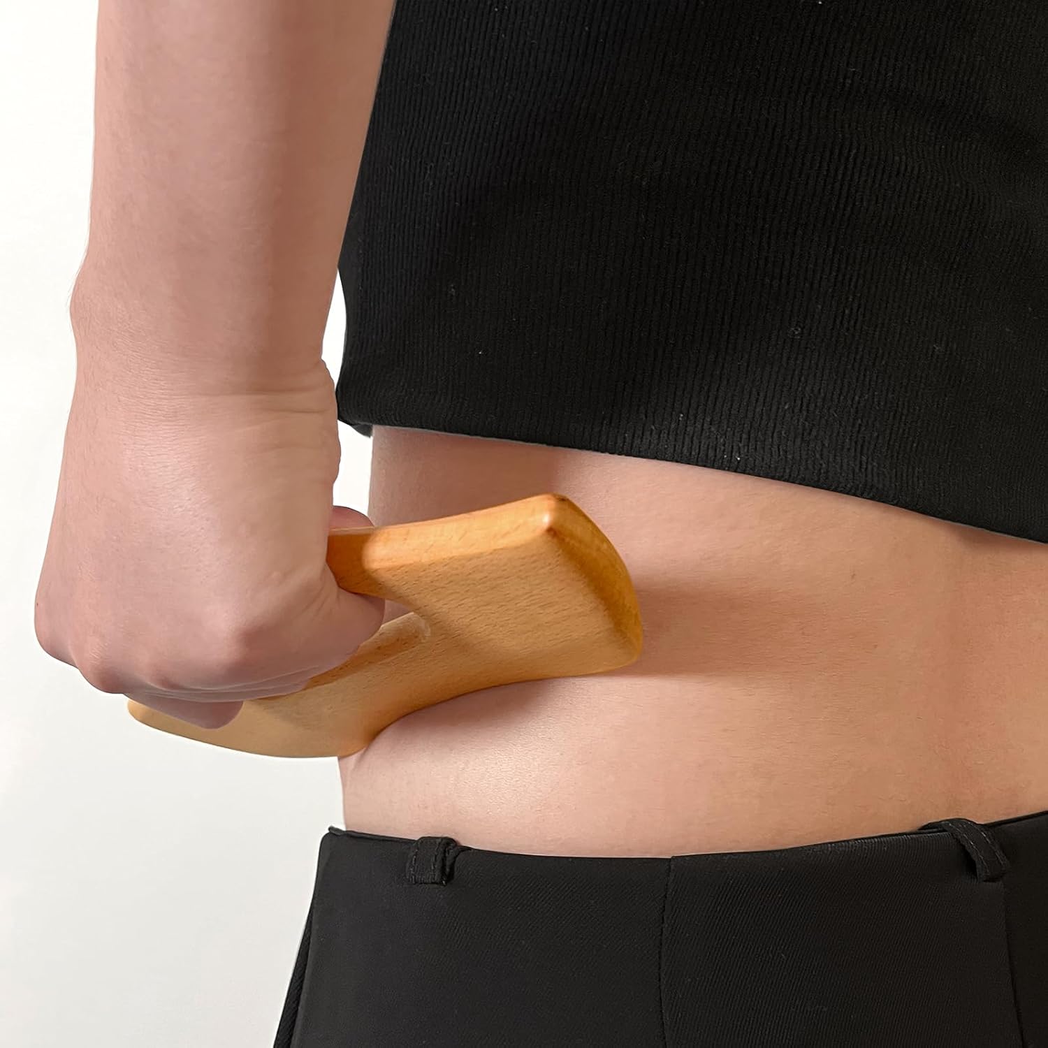 Wooden Gua Sha Massage Tool Set with Handle, (Smooth) Guasha Scraping Massager with Handle for Neck Back Face Leg, Facial Sculpting Anti Cellulite