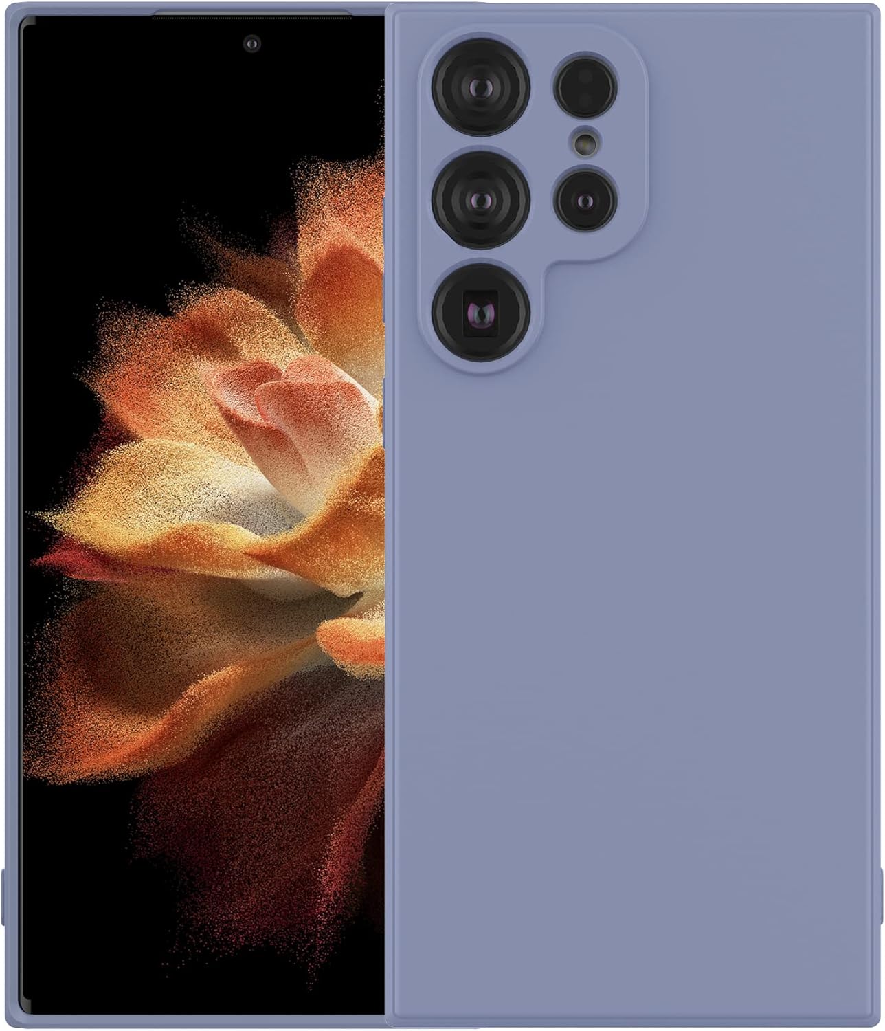 Foluu Funda de silicona para Samsung Galaxy S23 Ultra, funda protectora de goma de gel líquido con forro de microfibra suave, funda delgada y rígida