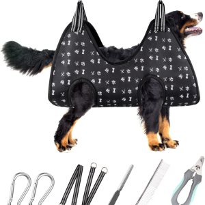 ATESON Arnés de hamaca para aseo de perros para recortar uñas (XXL 120 libras), arnés para cortar uñas, soporte colgante para colgar para cortar ATESON Arnés de hamaca para aseo de perros para recortar uñas (XXL 120 libras), arnés para cortar uñas, soporte colgante para colgar para cortar