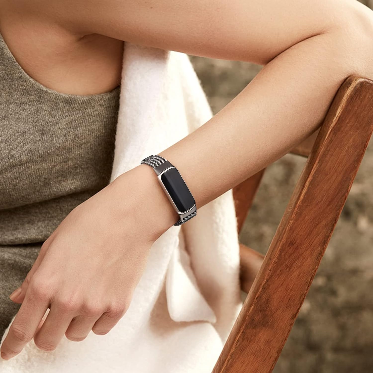 Correa de metal compatible con Fitbit Luxe Bands, correa de repuesto ajustable de malla de acero inoxidable para Fitbit LuxeLuxe Special Edition