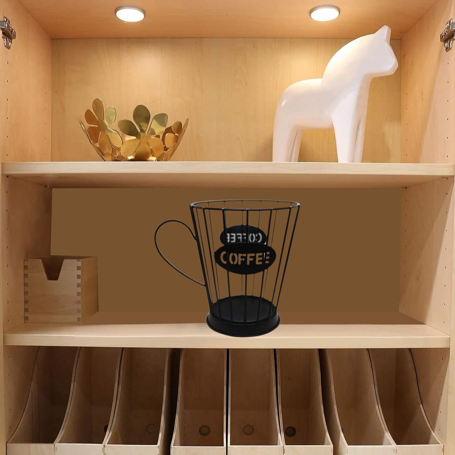 TAMOSH Soporte para cápsulas de café, cesta de almacenamiento para encimera de cocina, soportes de almacenamiento para cápsulas de espresso