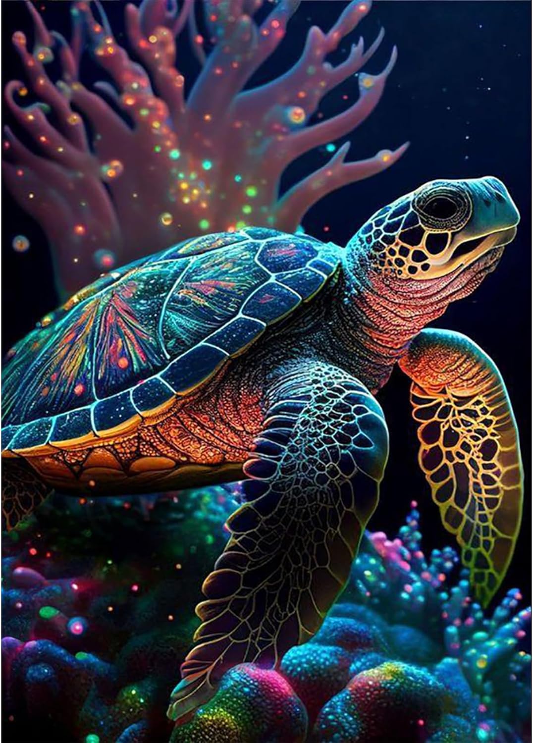 Aestalrcus Pintura de tortuga marina por números para adultos, lienzo de tortuga marina para adultos, pintura por números para adultos, kits de