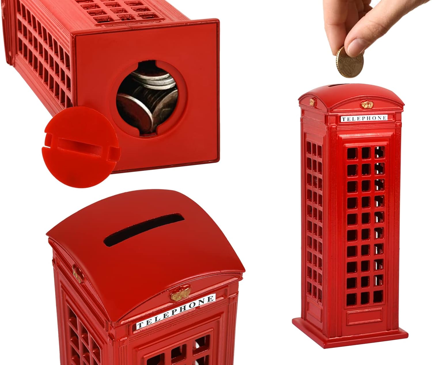 DS. DISTINCTIVE STYLE Retro Home Decor London Souvenirs – Alcancía británica de 7 pulgadas para cabina telefónica