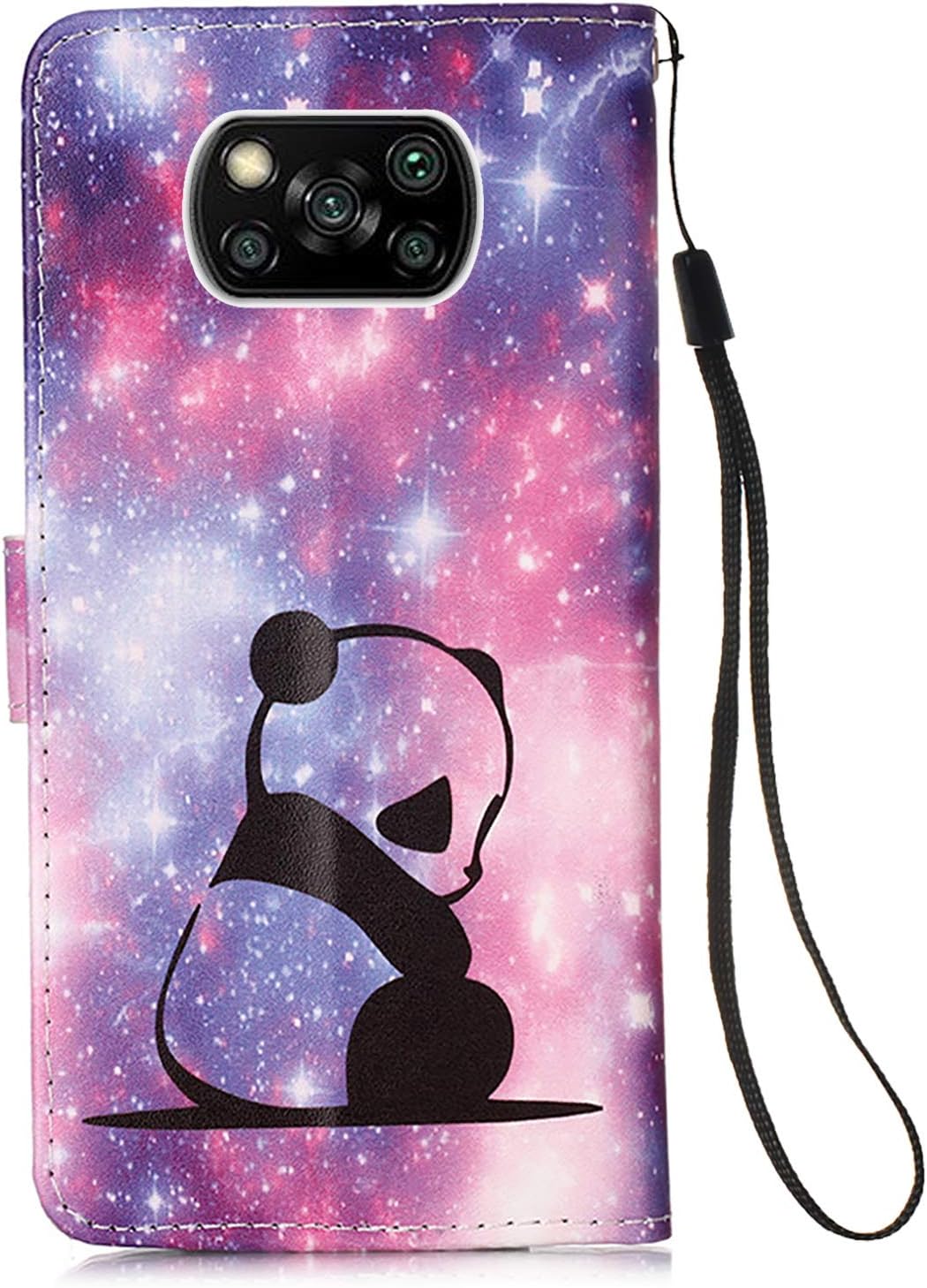 ONV Funda tipo cartera para Xiaomi Poco X3 NFC, funda de teléfono con patrón de animales con soporte para tarjetas, funda de cuero con cierre